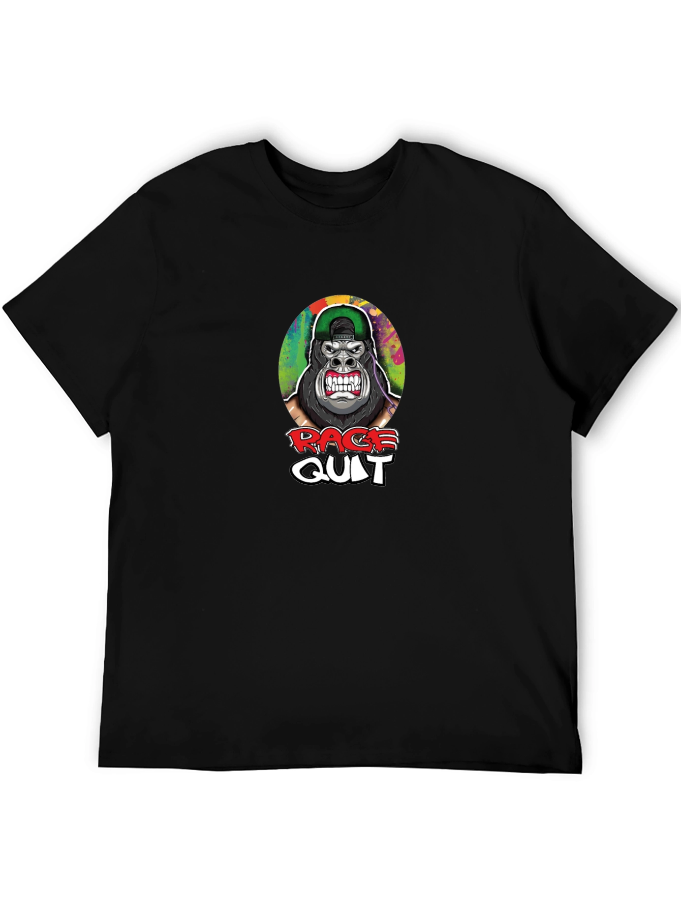 Black Rage Quit Gorilla Graphic T-Shirt - Cool Gamer Tee view 5