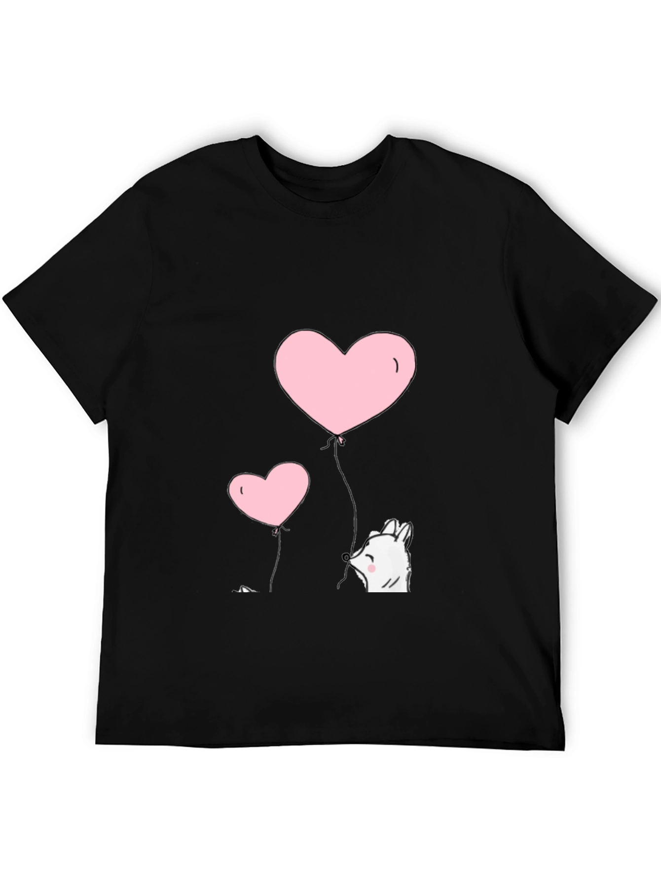 Heart Balloon Graphic Tee - Black - 5