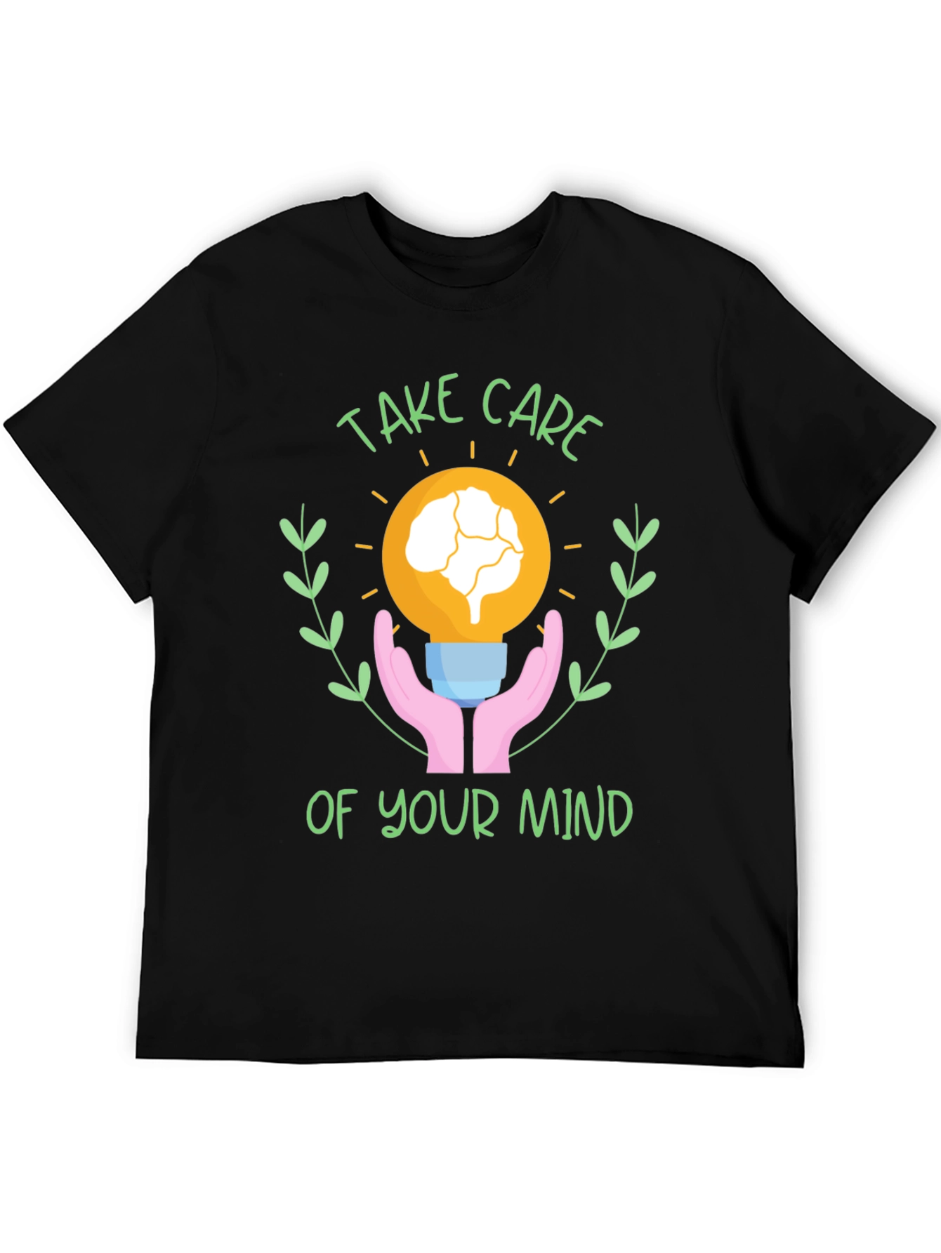 Black Take Care of Your Mind T-Shirt - Mental Health Awareness view 5