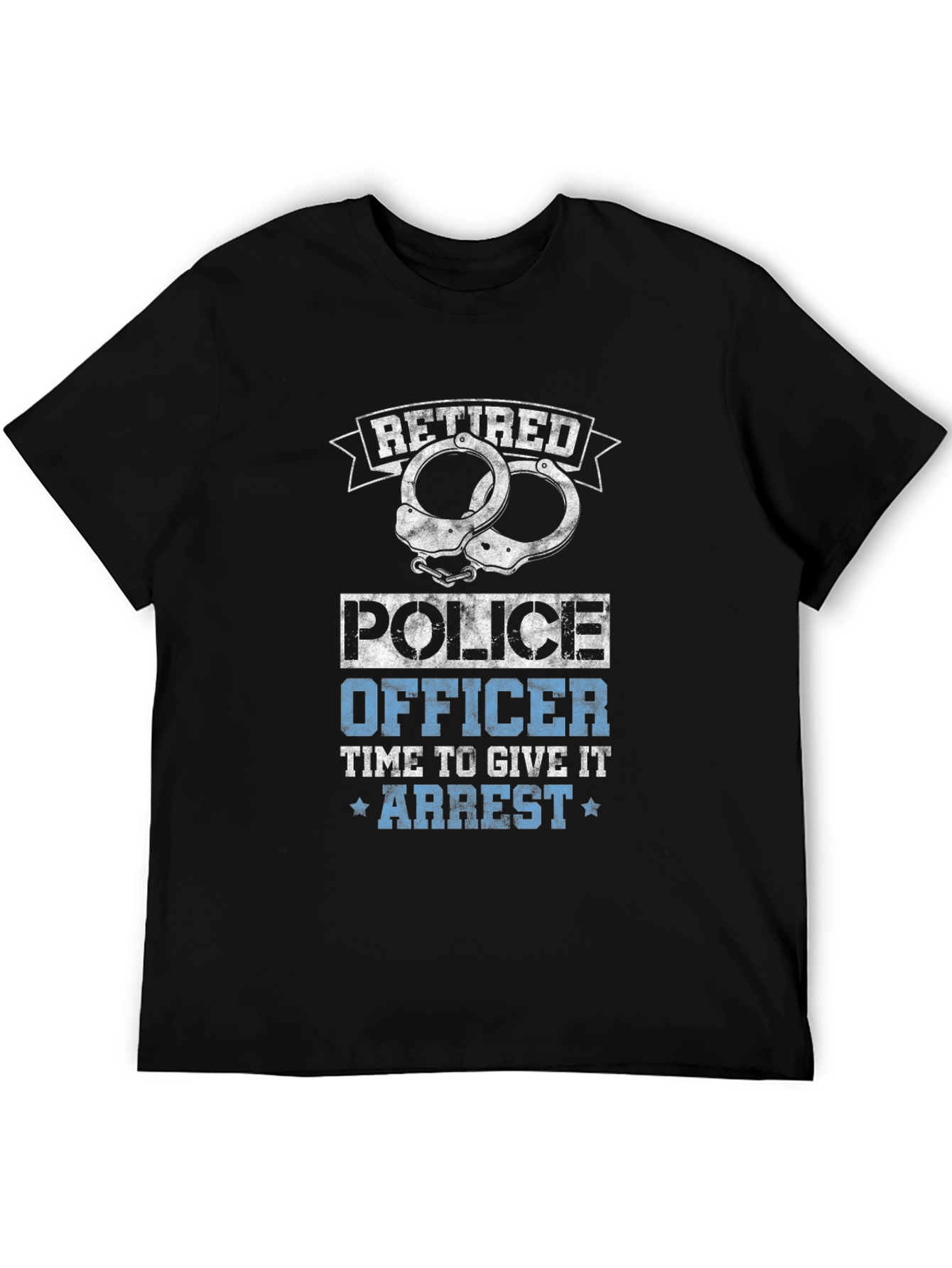 Retired Police Officer T-Shirt Handcuffs Design - 5