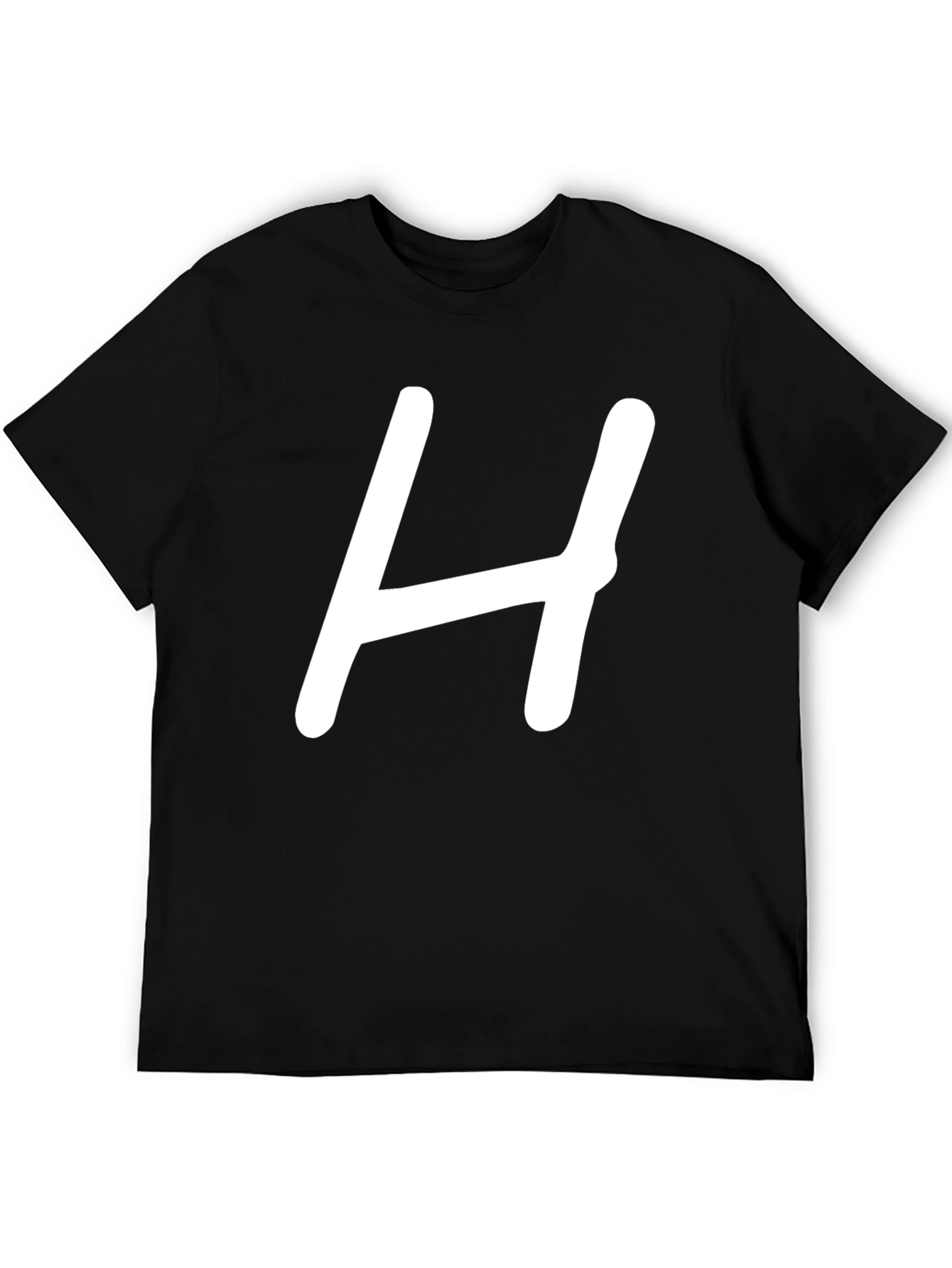 Black Bold 'H' Graphic Tee - Classic Black T-Shirt view 5