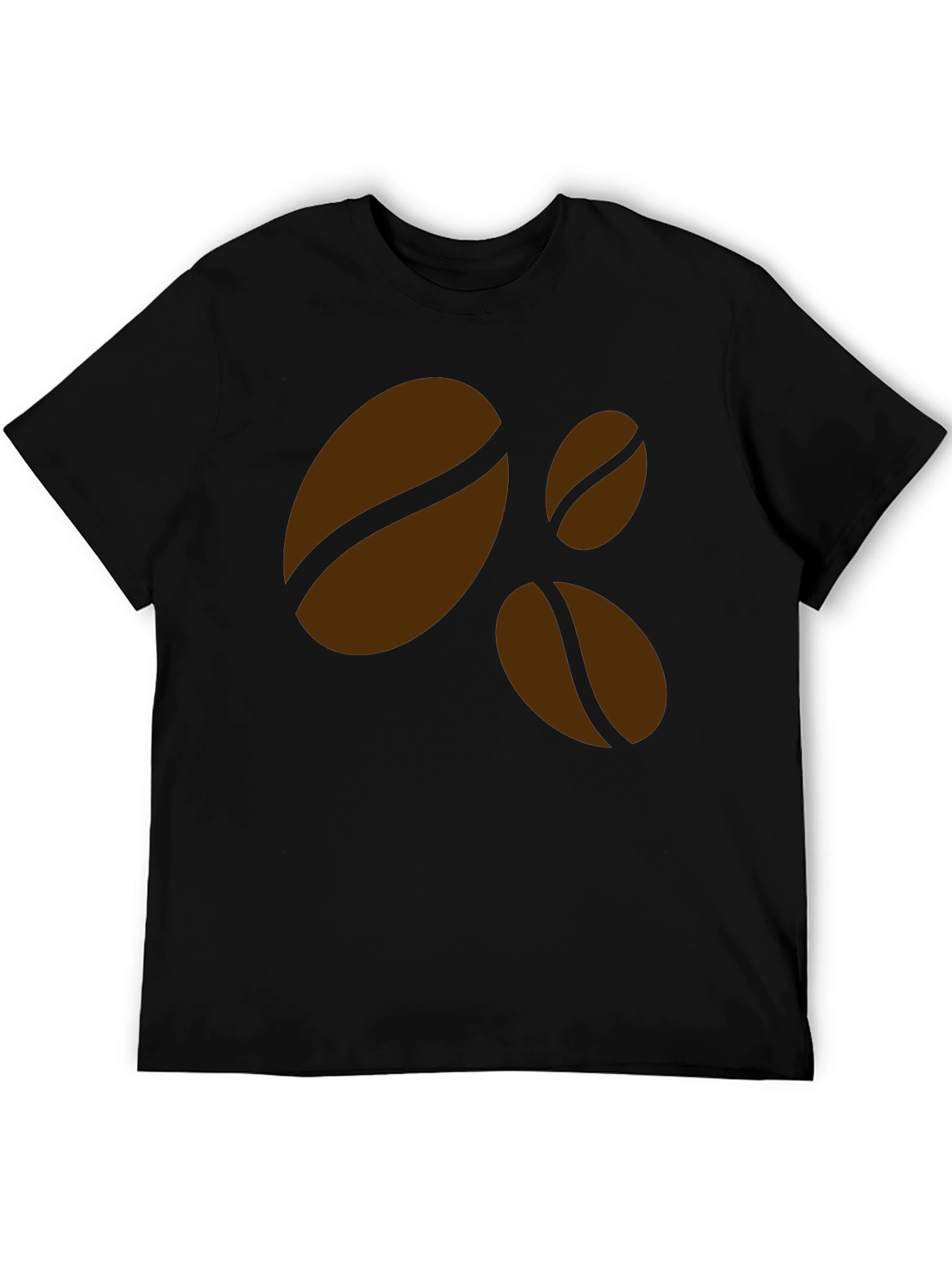 Black Coffee Bean Graphic Black T-Shirt - Casual Style view 5
