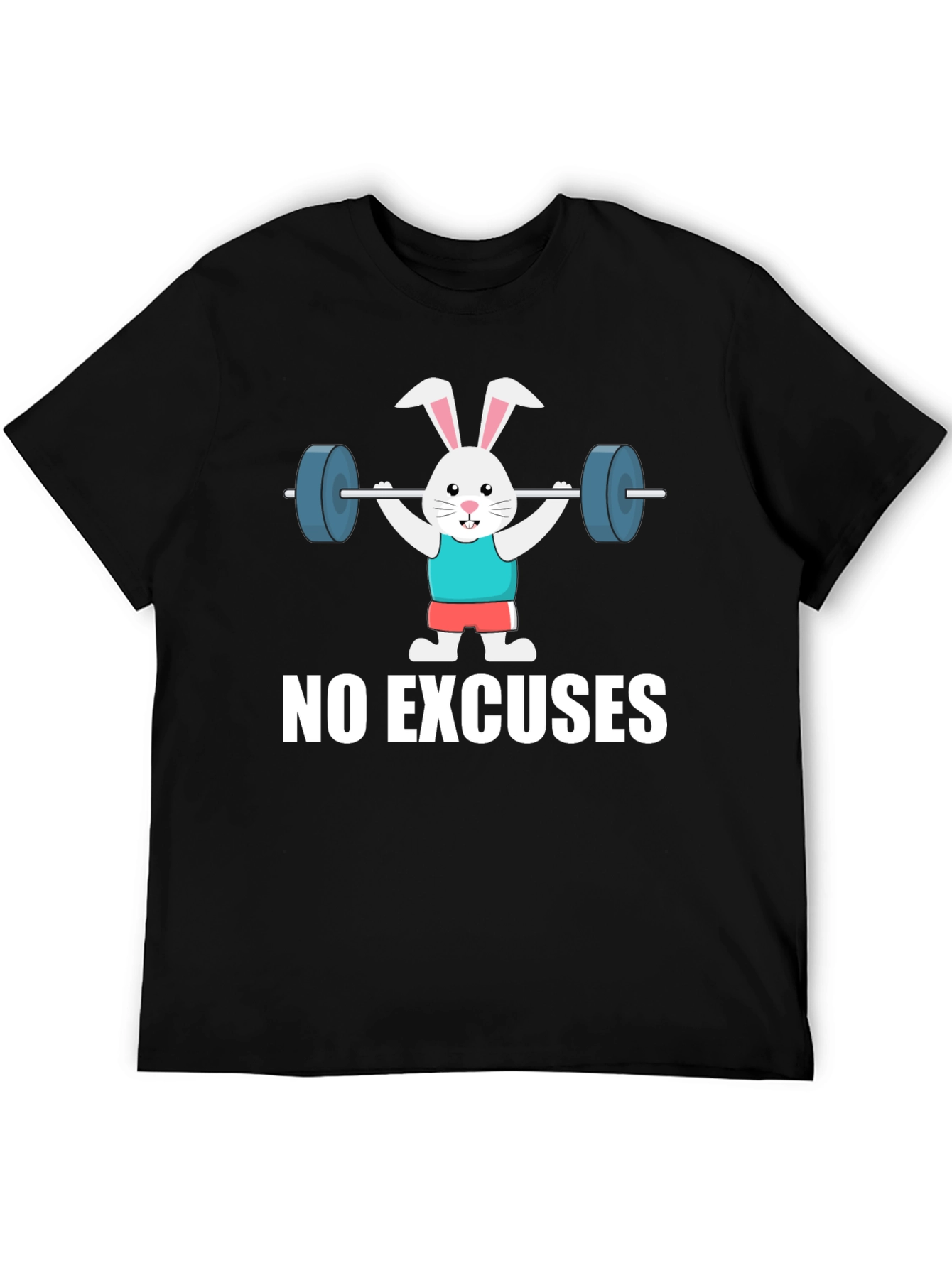 Black No Excuses Bunny Gym Workout T-Shirt view 5