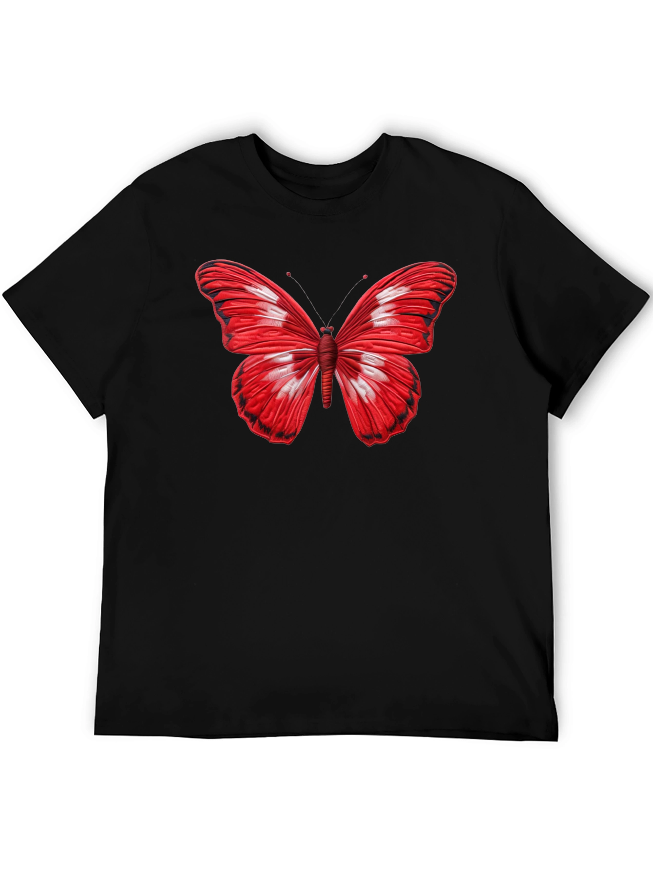 Black Butterfly Graphic Black T-Shirt - Stylish Men's Tee view 5
