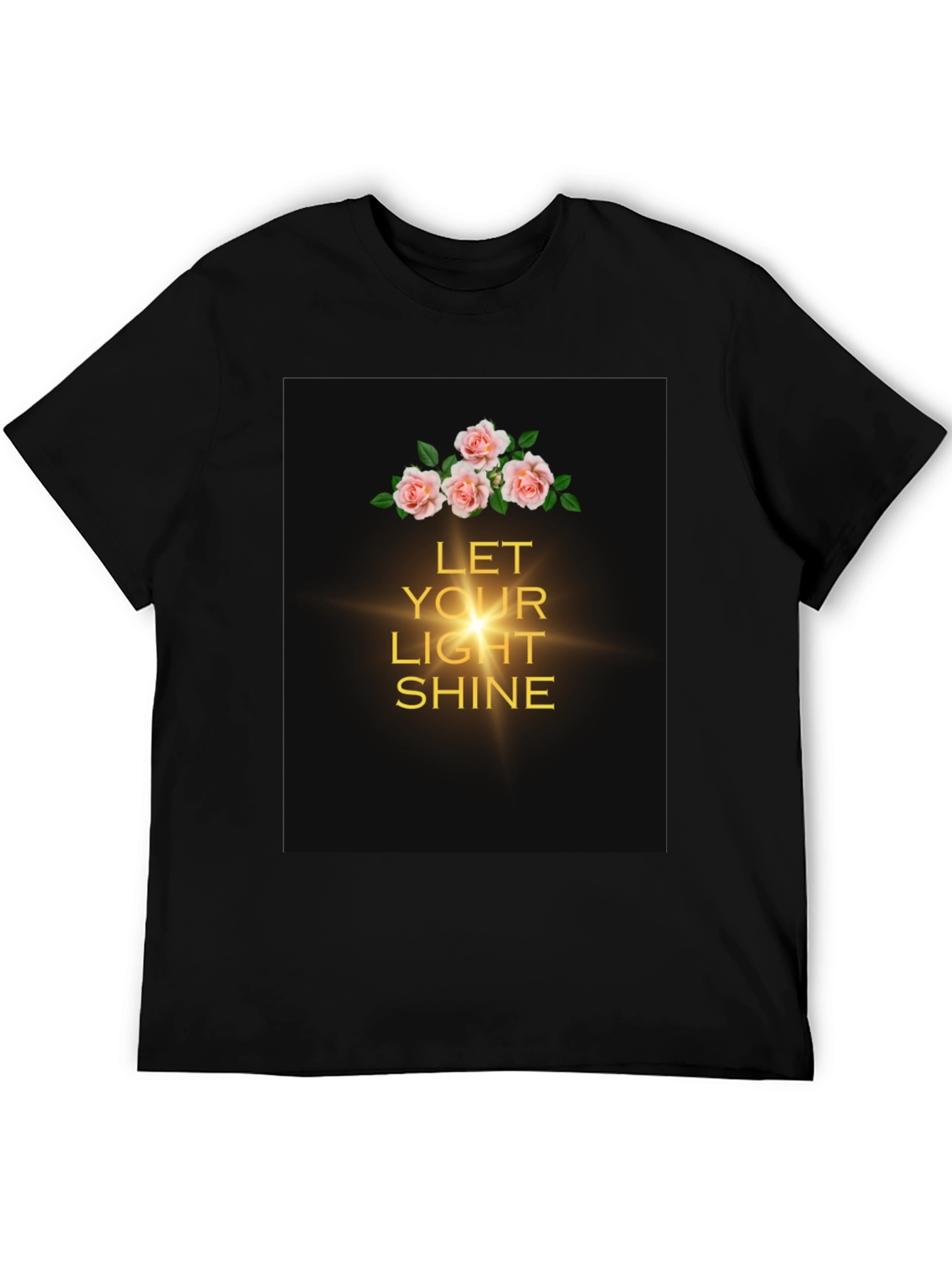 Black Floral Light Shine T-Shirt view 5