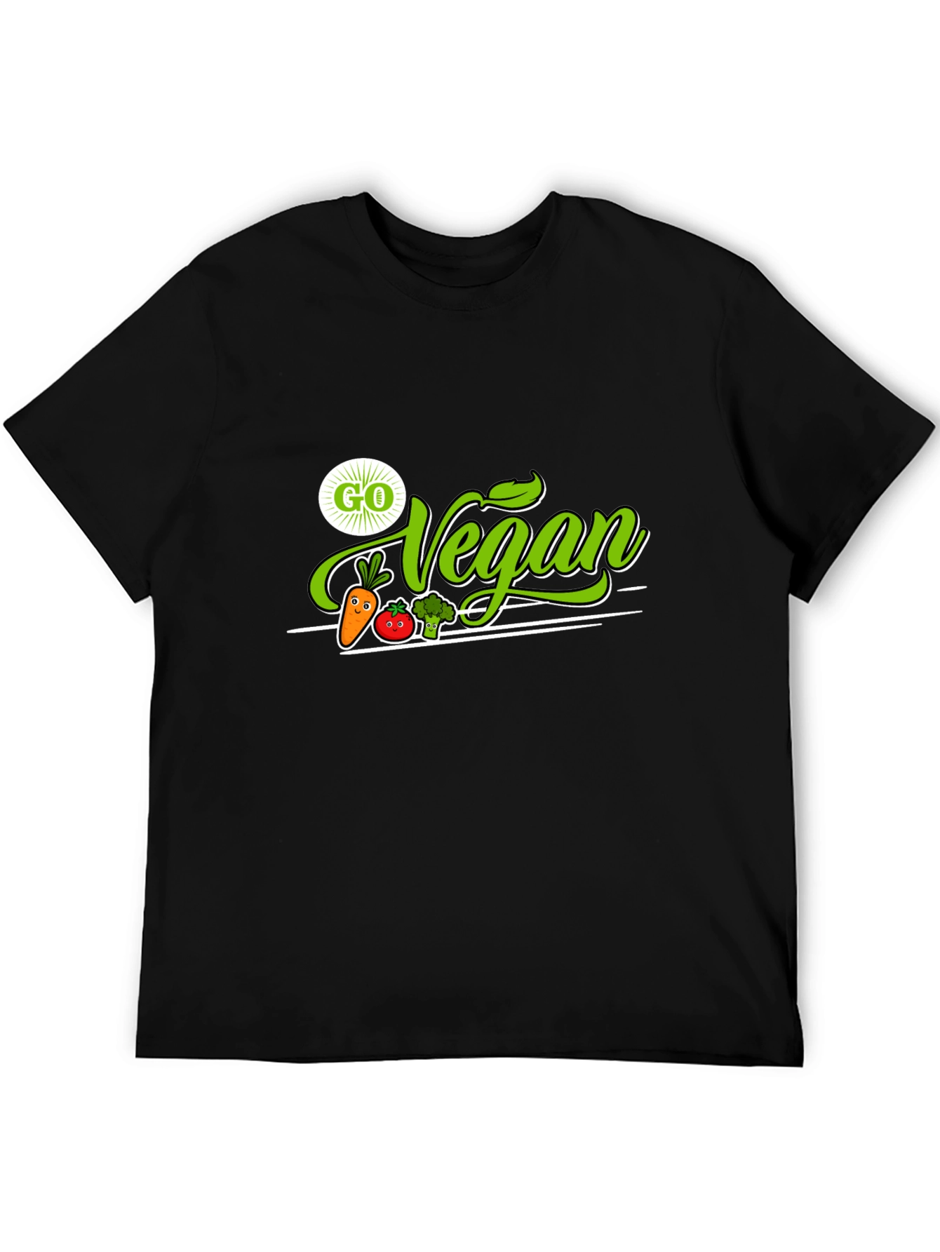 Black Go Vegan T-Shirt - Plant-Based Lifestyle Tee view 5