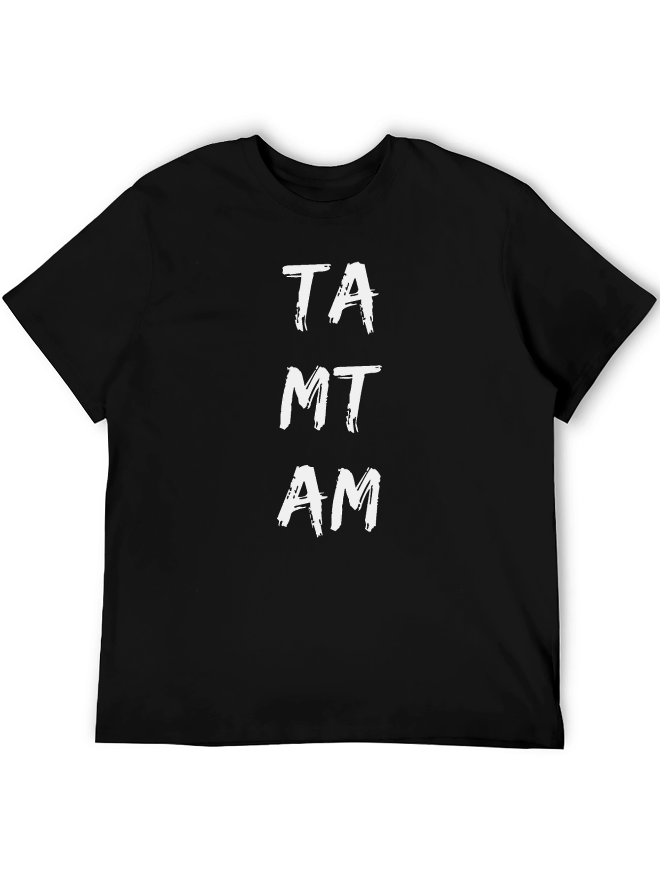 Black TAMT AM Tee - Brush Stroke Text Graphic T-Shirt view 5