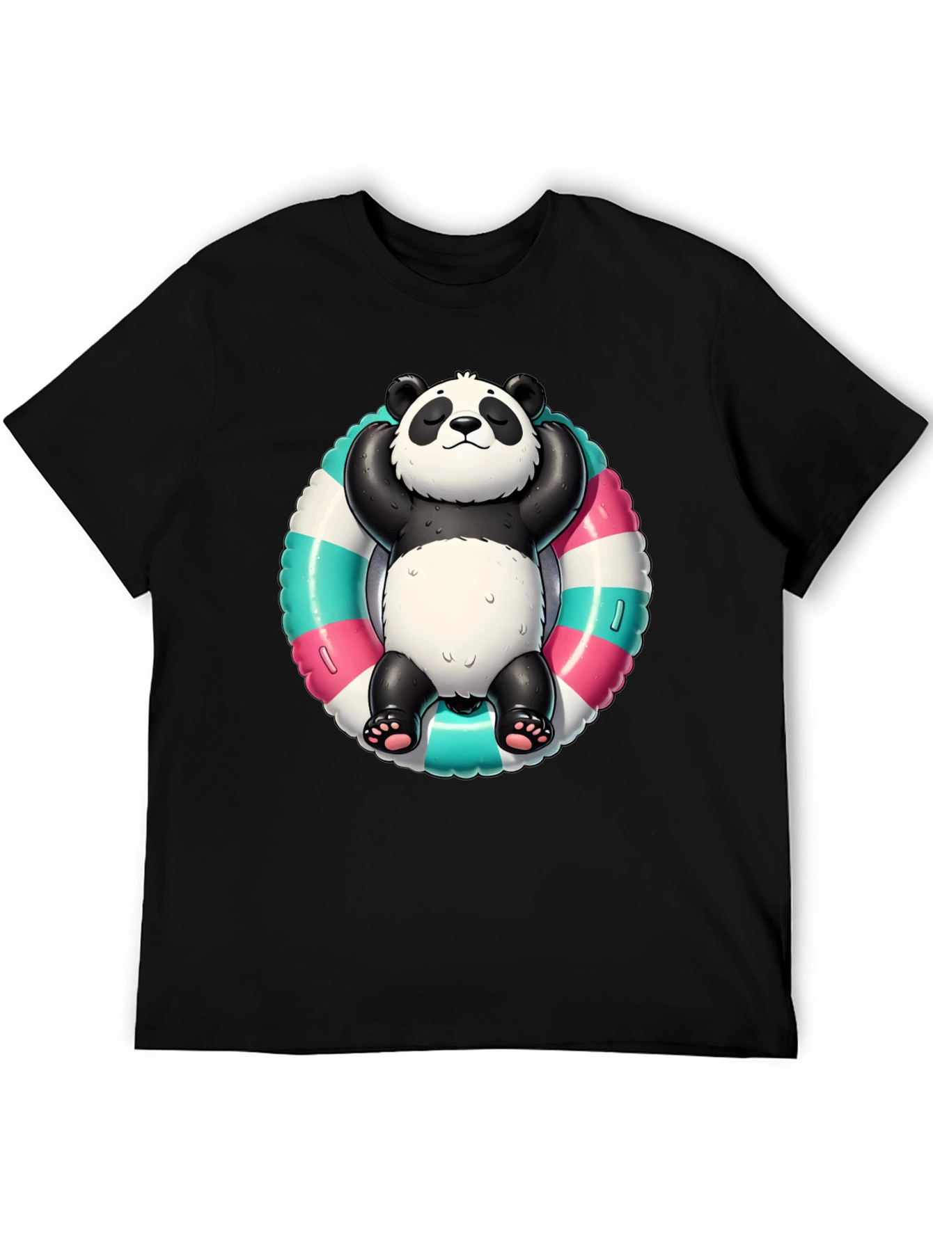 Black Panda Pool Float T-Shirt - Relaxed Style view 5