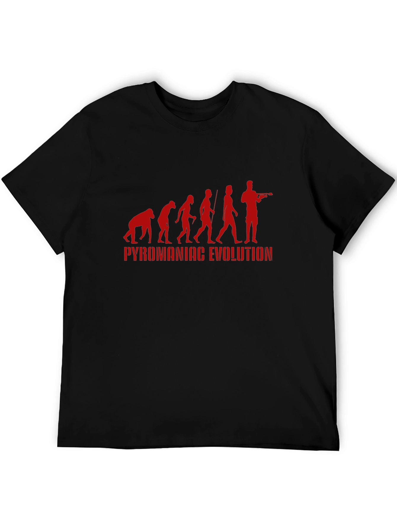 Black Pyromaniac Evolution T-Shirt - Funny Graphic Tee view 5
