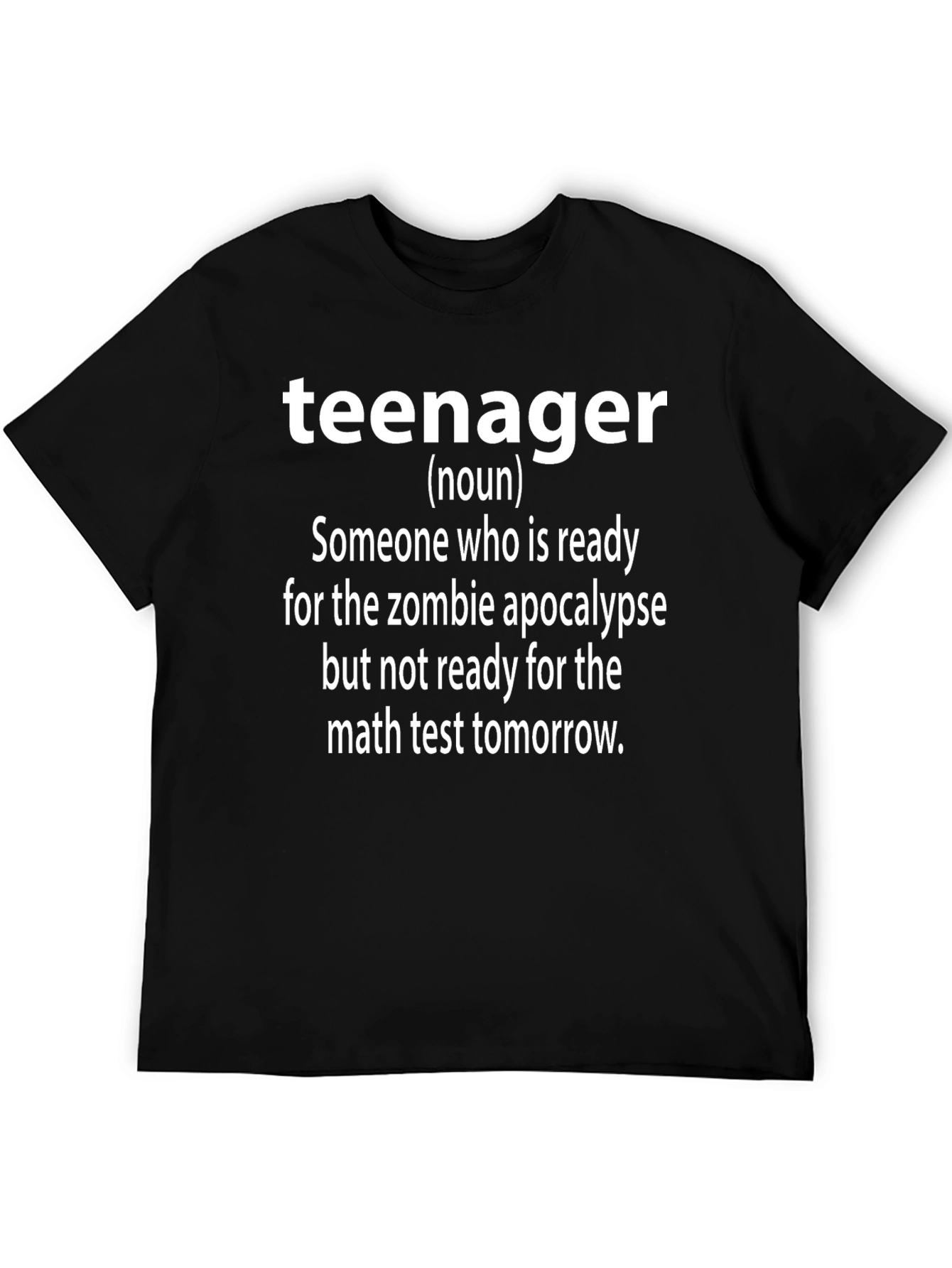 Black Teenager Zombie Apocalypse T-Shirt - Black view 5