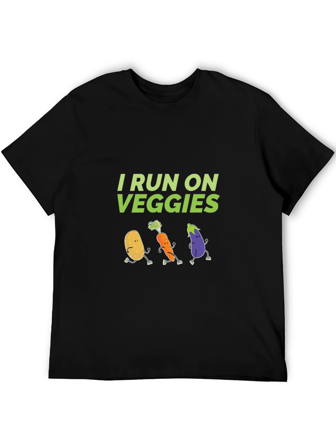 I Run On Veggies Graphic Tee -  Black - 5