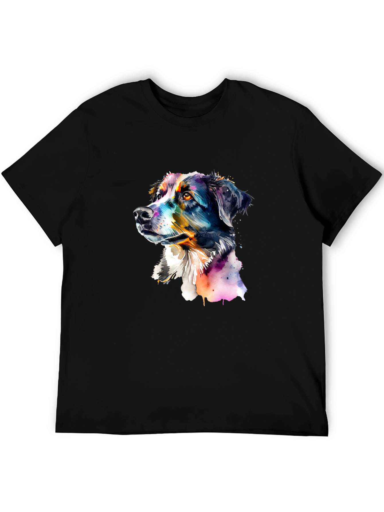 Black Dog Portrait Graphic Tee - Men's Black T-Shirt view 5