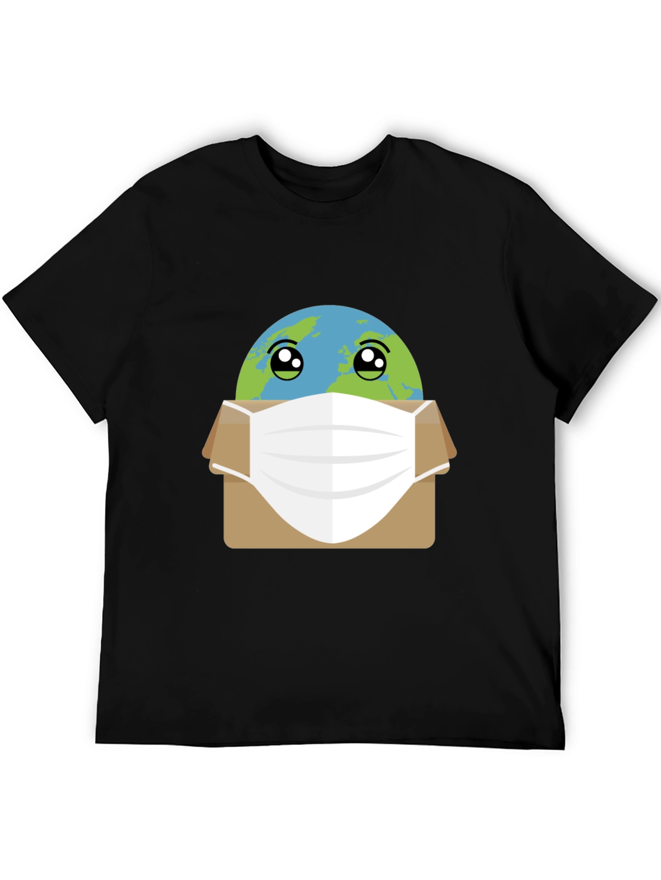 Black Earth Wearing Mask Graphic Tee view 5