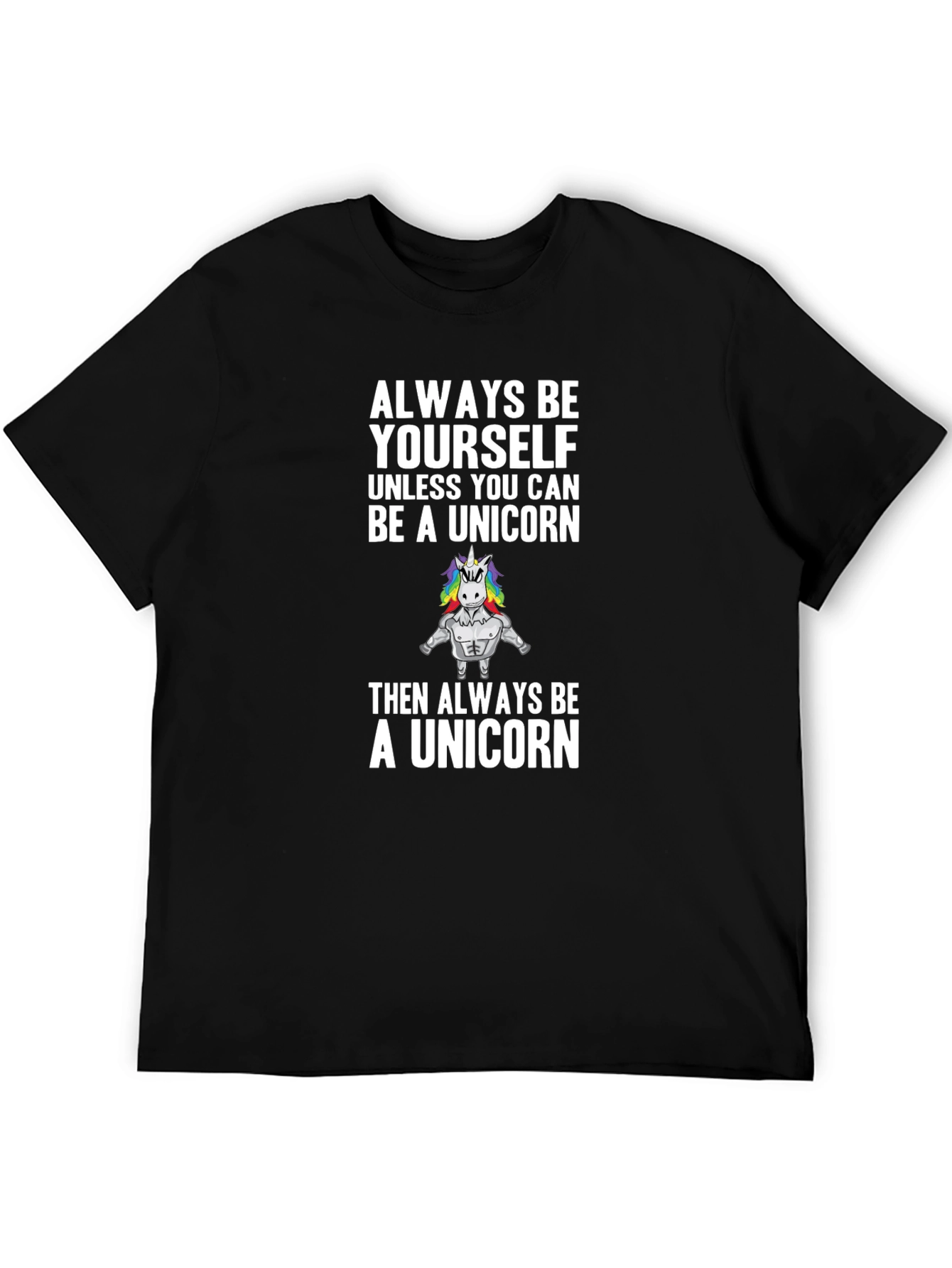 Black Always Be a Unicorn Men's Graphic Tee view 5