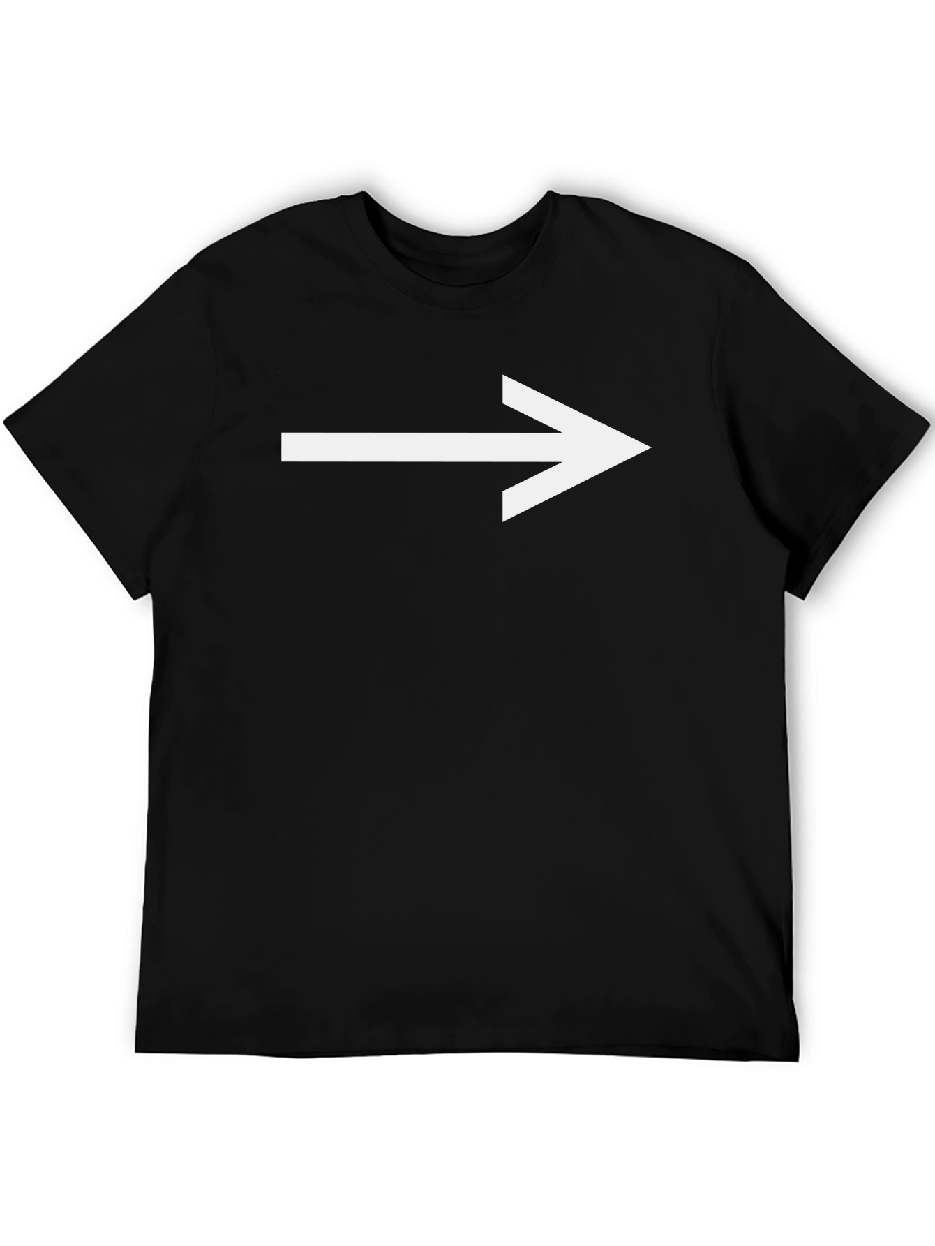 Black Right Arrow T-Shirt - Black Cotton Graphic Tee view 5