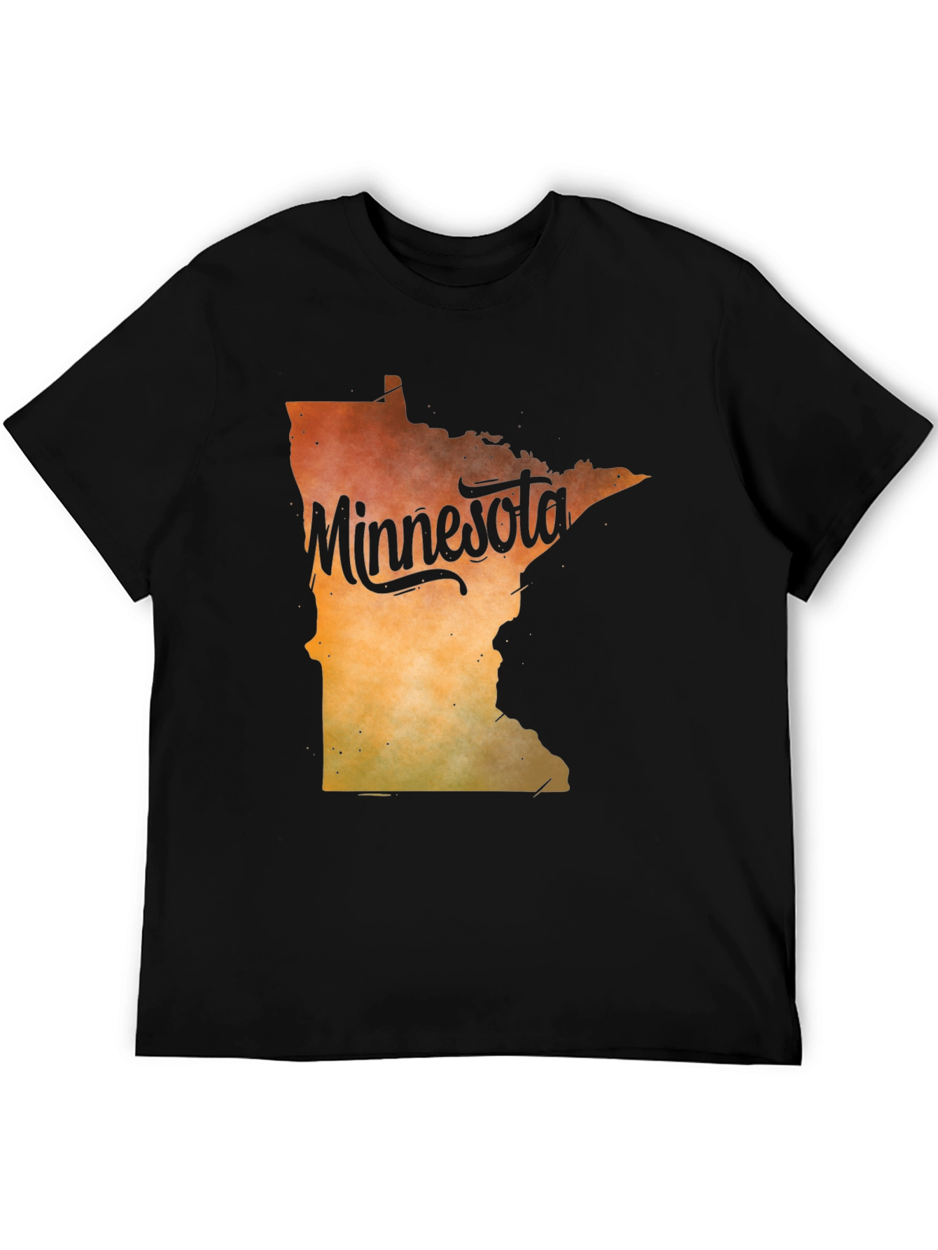 Black Minnesota State Outline Graphic T-Shirt view 5