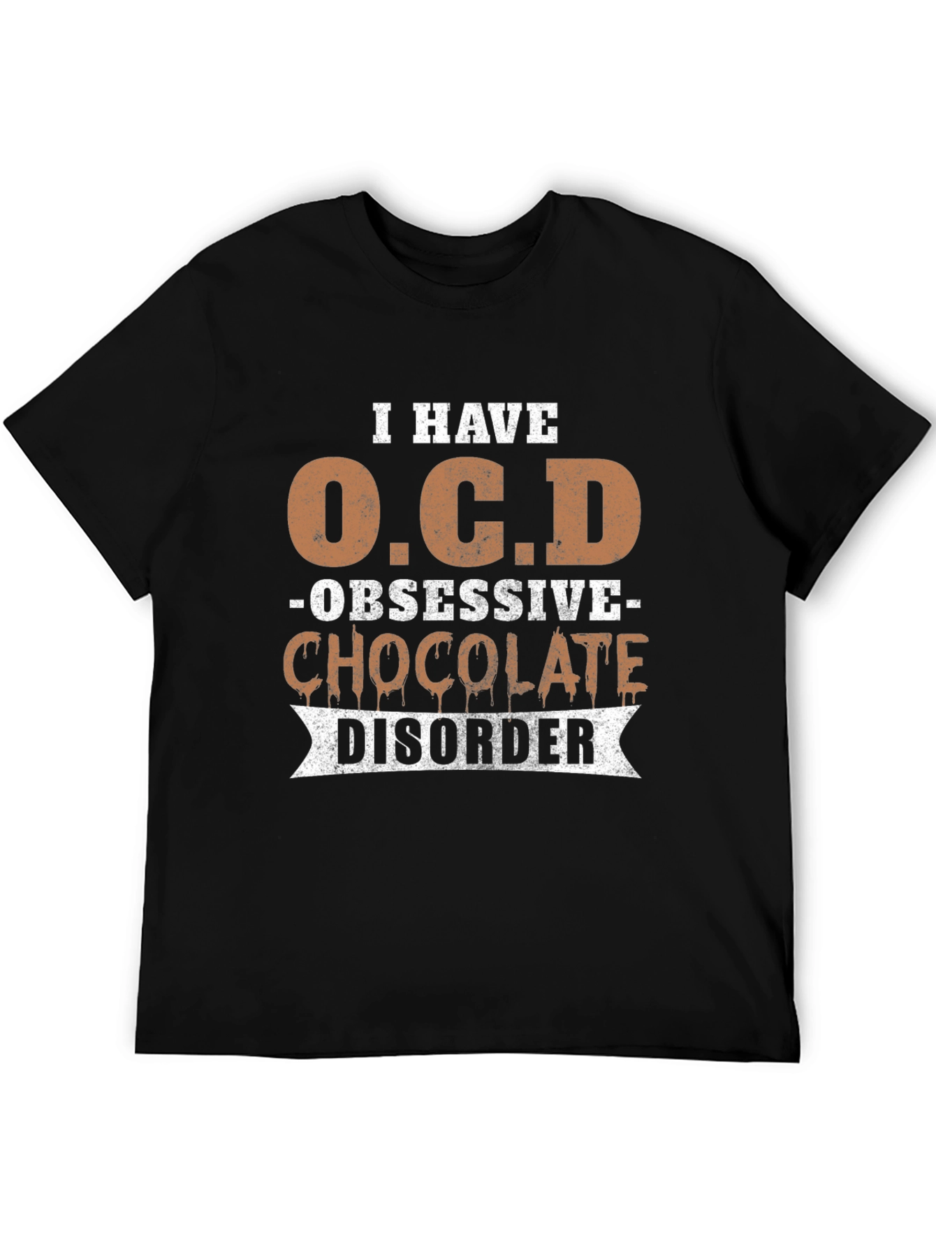 Black Obsessive Chocolate Disorder Graphic T-Shirt view 5