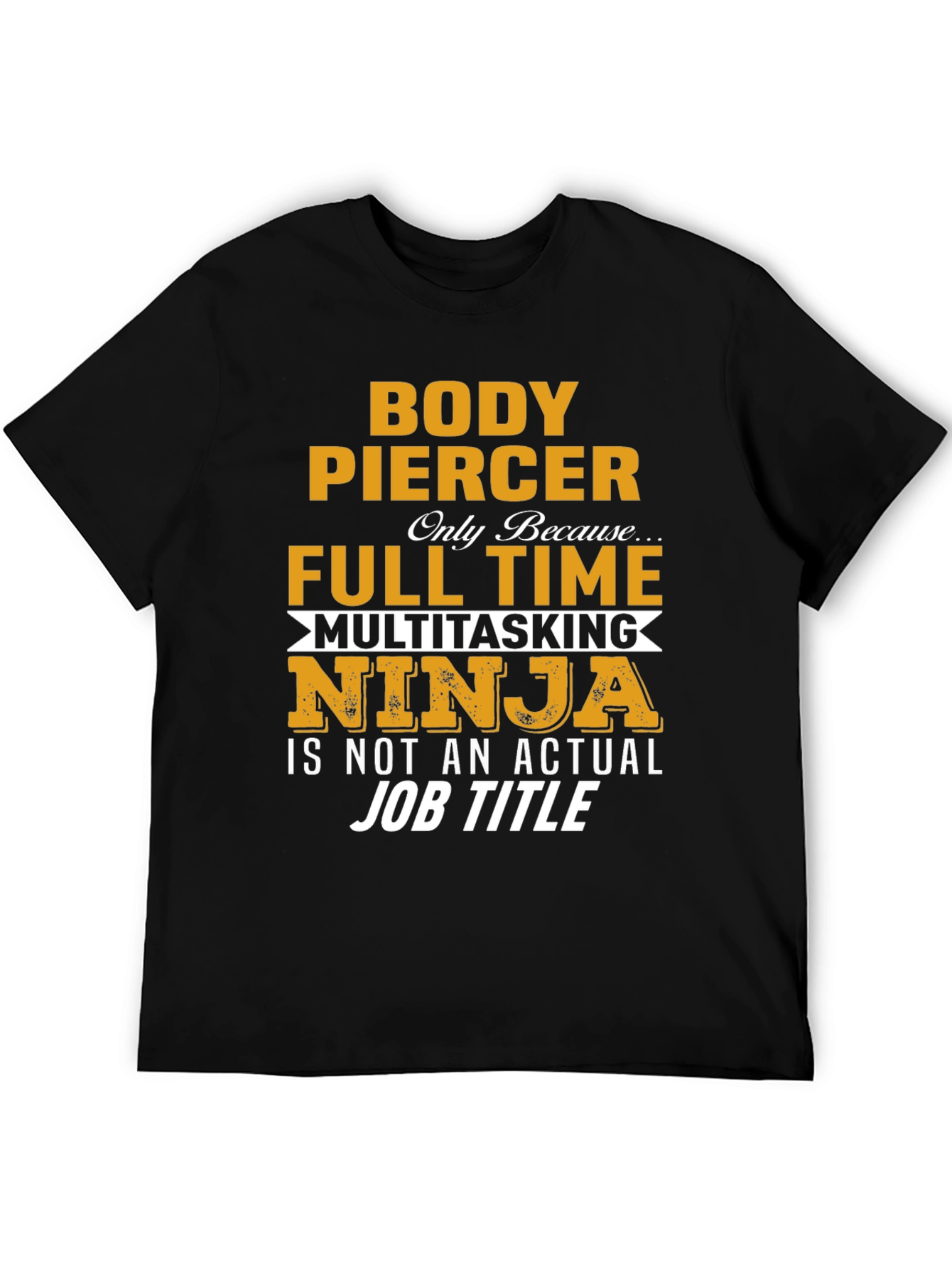 Black Body Piercer Multitasking Ninja Novelty T-Shirt view 5