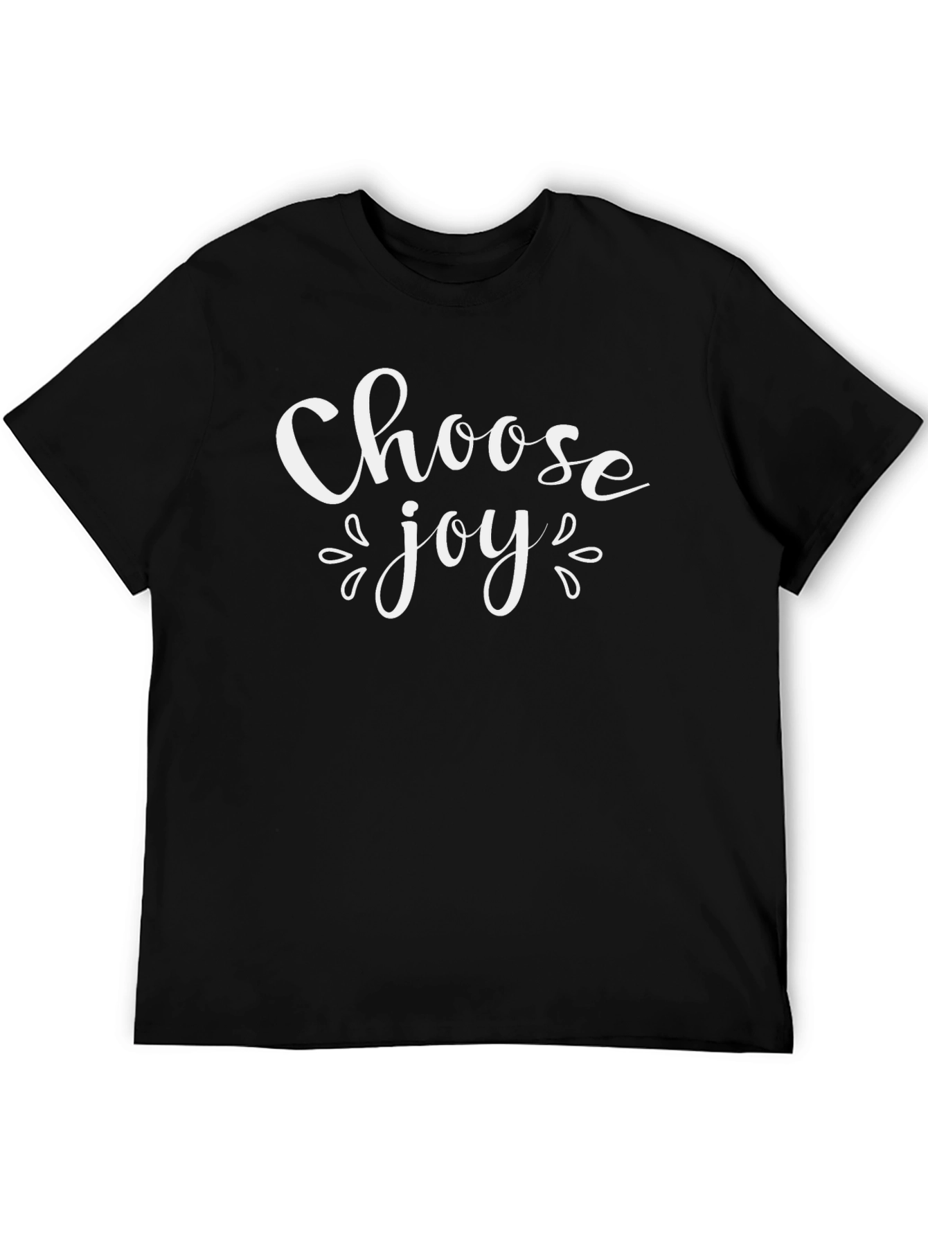 Black Choose Joy Graphic Tee - Black Crew Neck Short Sleeve T-Shirt view 5