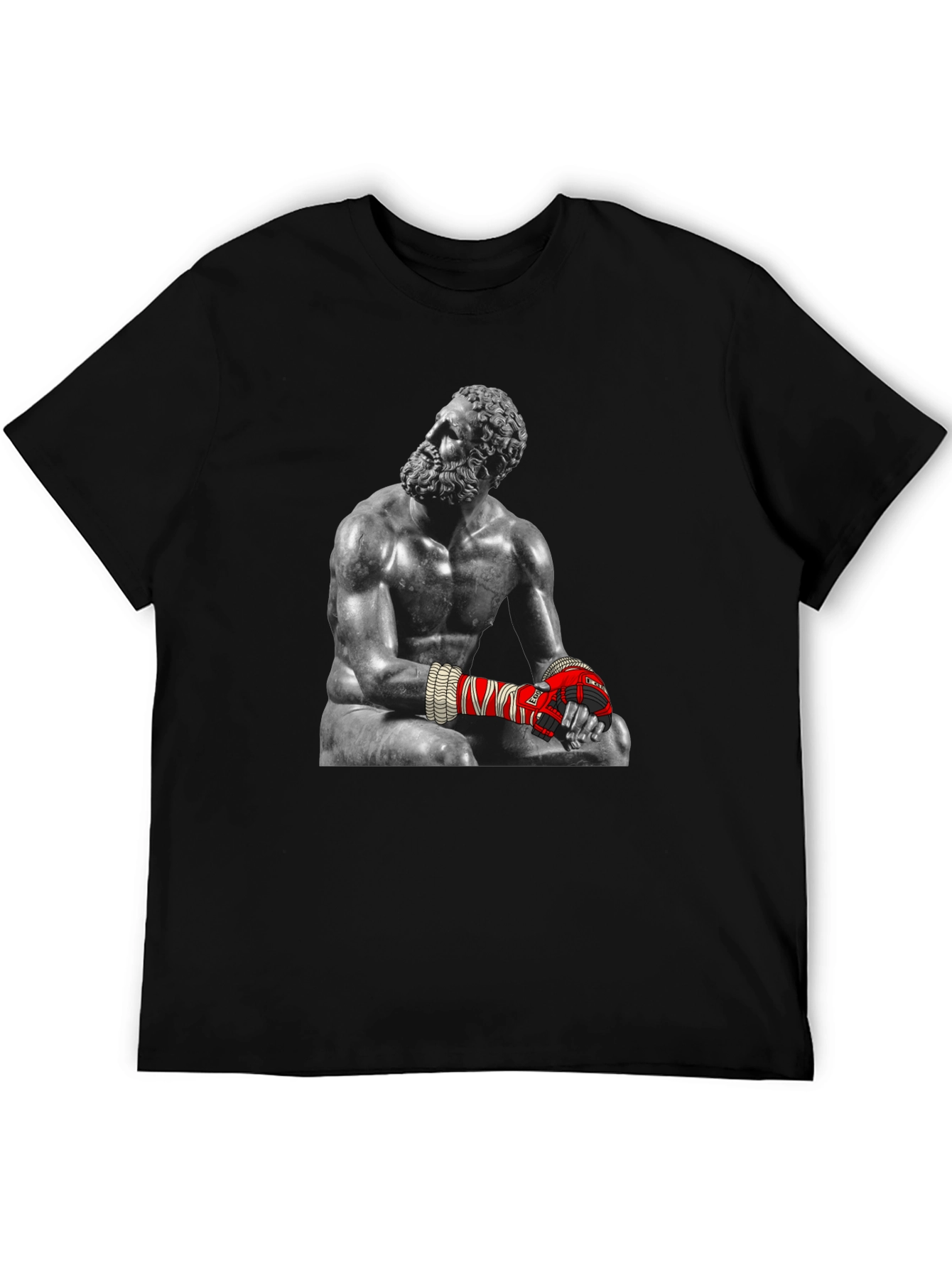 Black The Boxer Statue Graphic Tee - Unique Design view 5
