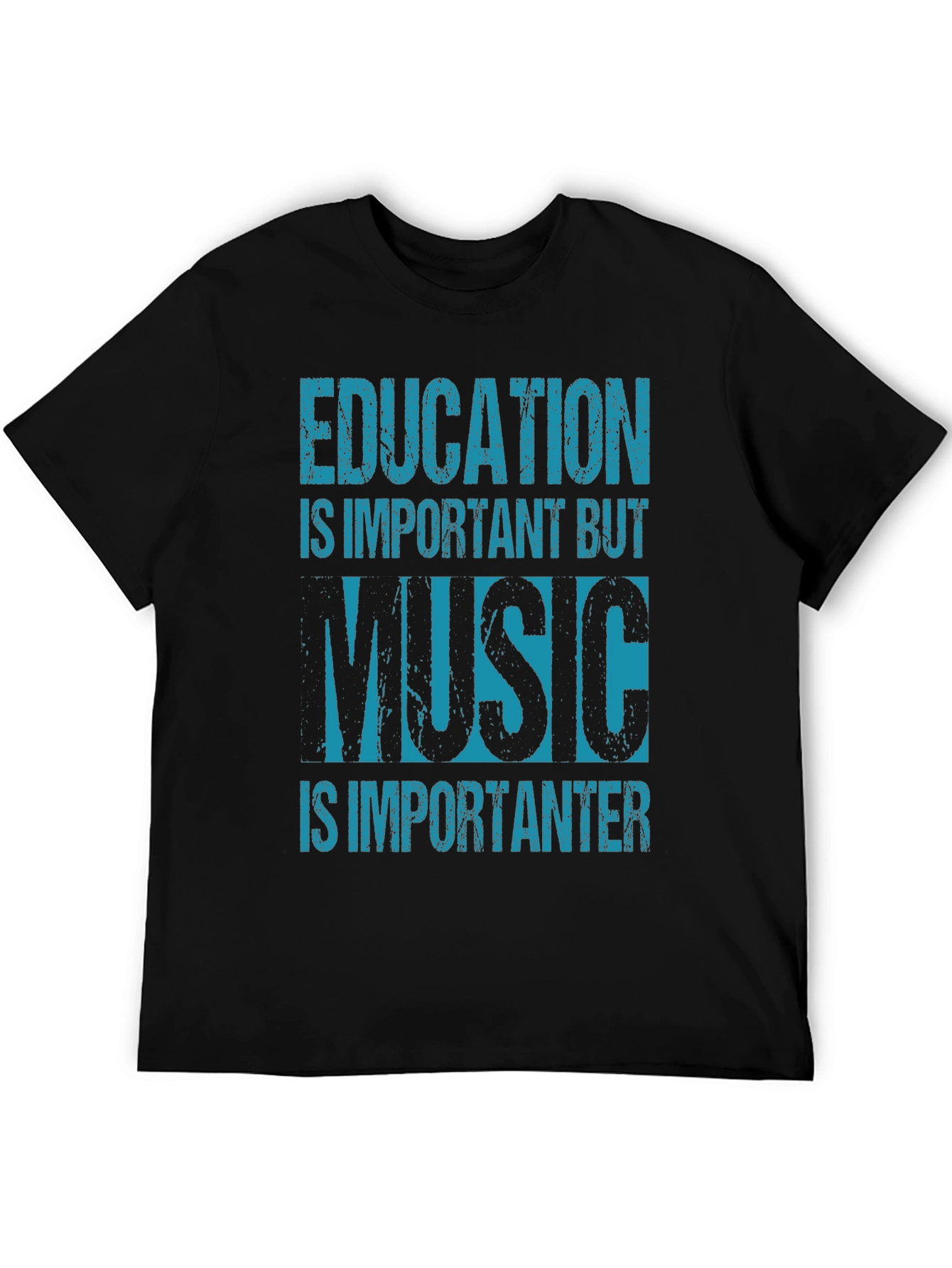 Black Education Music Graphic Tee - Black Cotton Blend view 5