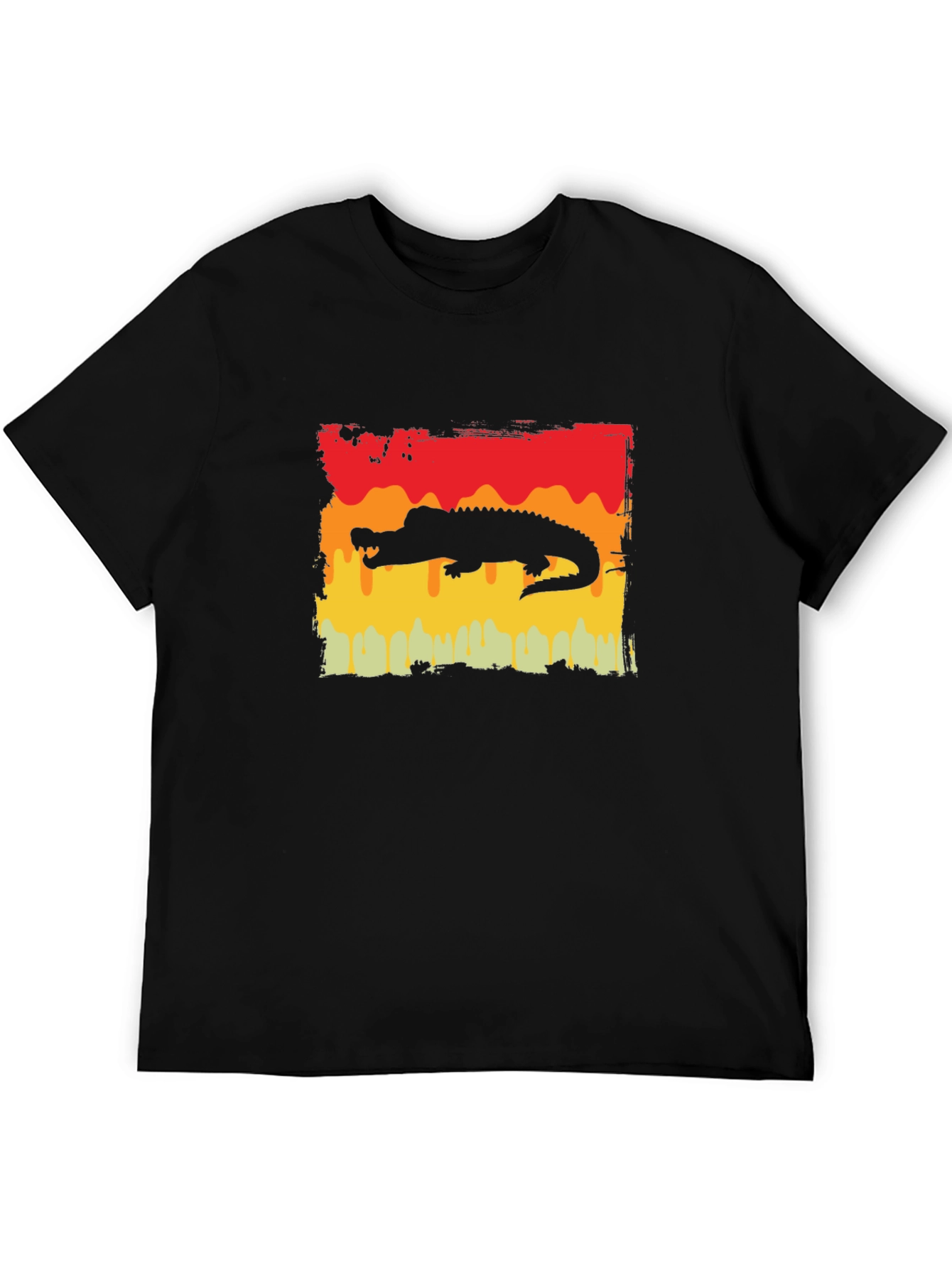Black Retro Alligator Graphic Tee - Cool Gator Design view 5