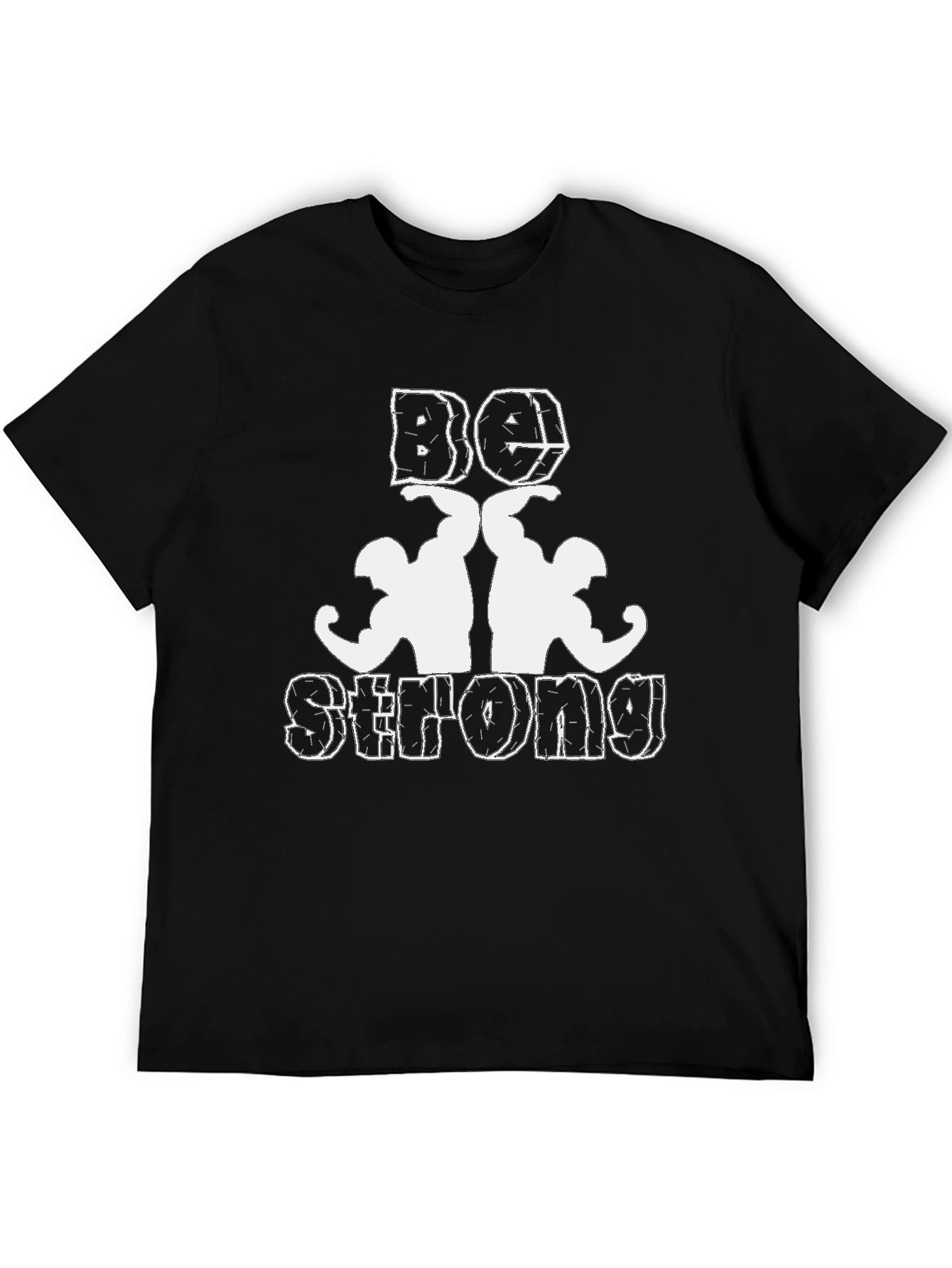 Black Be Strong T-Shirt - Black Gym Tee view 5