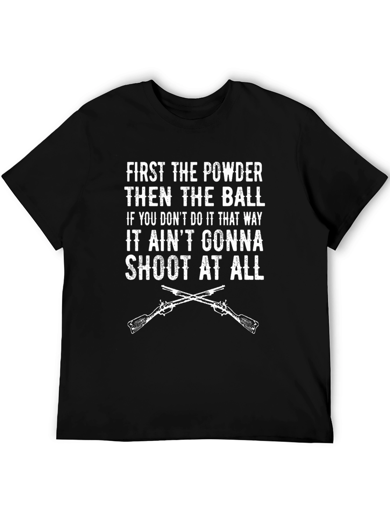 Black First Powder Then Ball T-Shirt - Funny Hunting Tee view 5