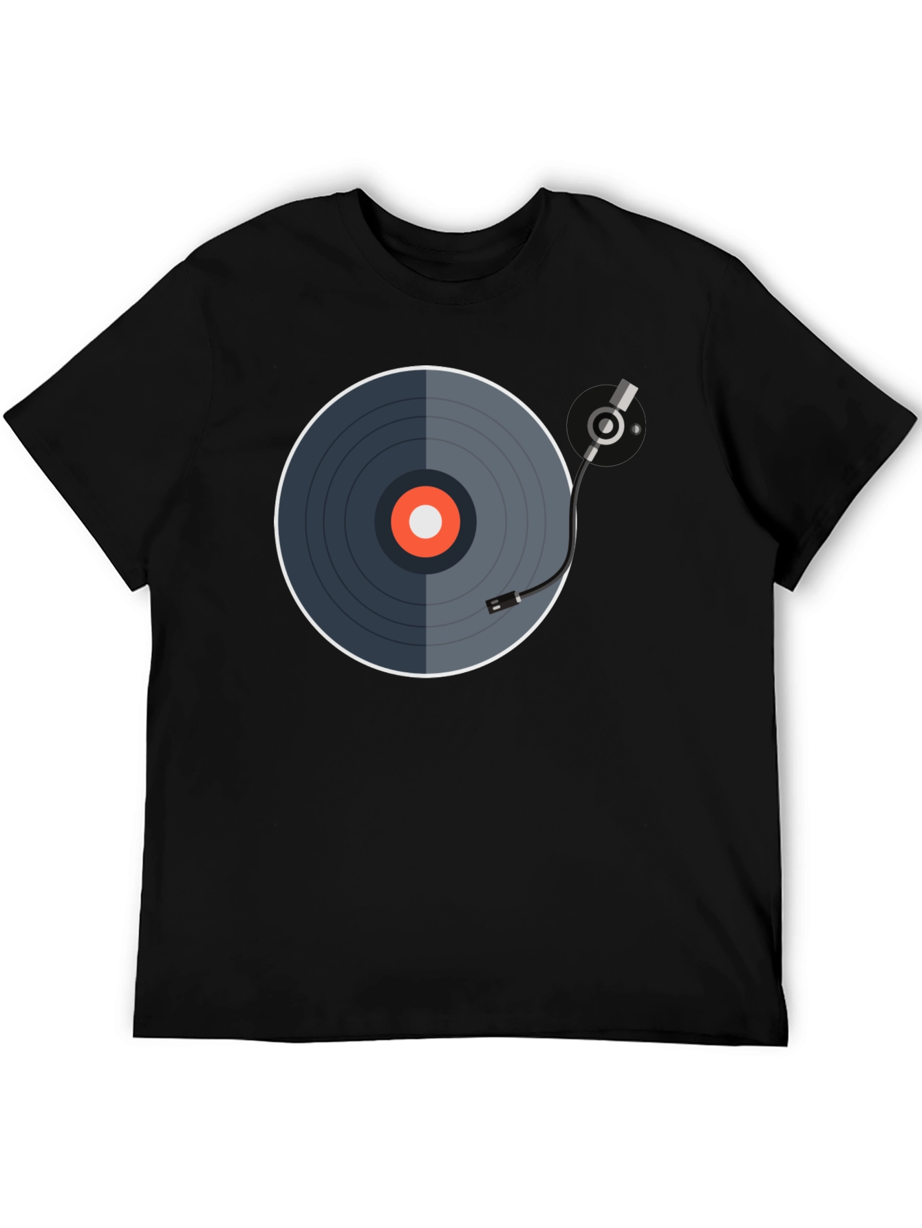 Black Cool Vinyl Record Graphic Tee - Black view 5