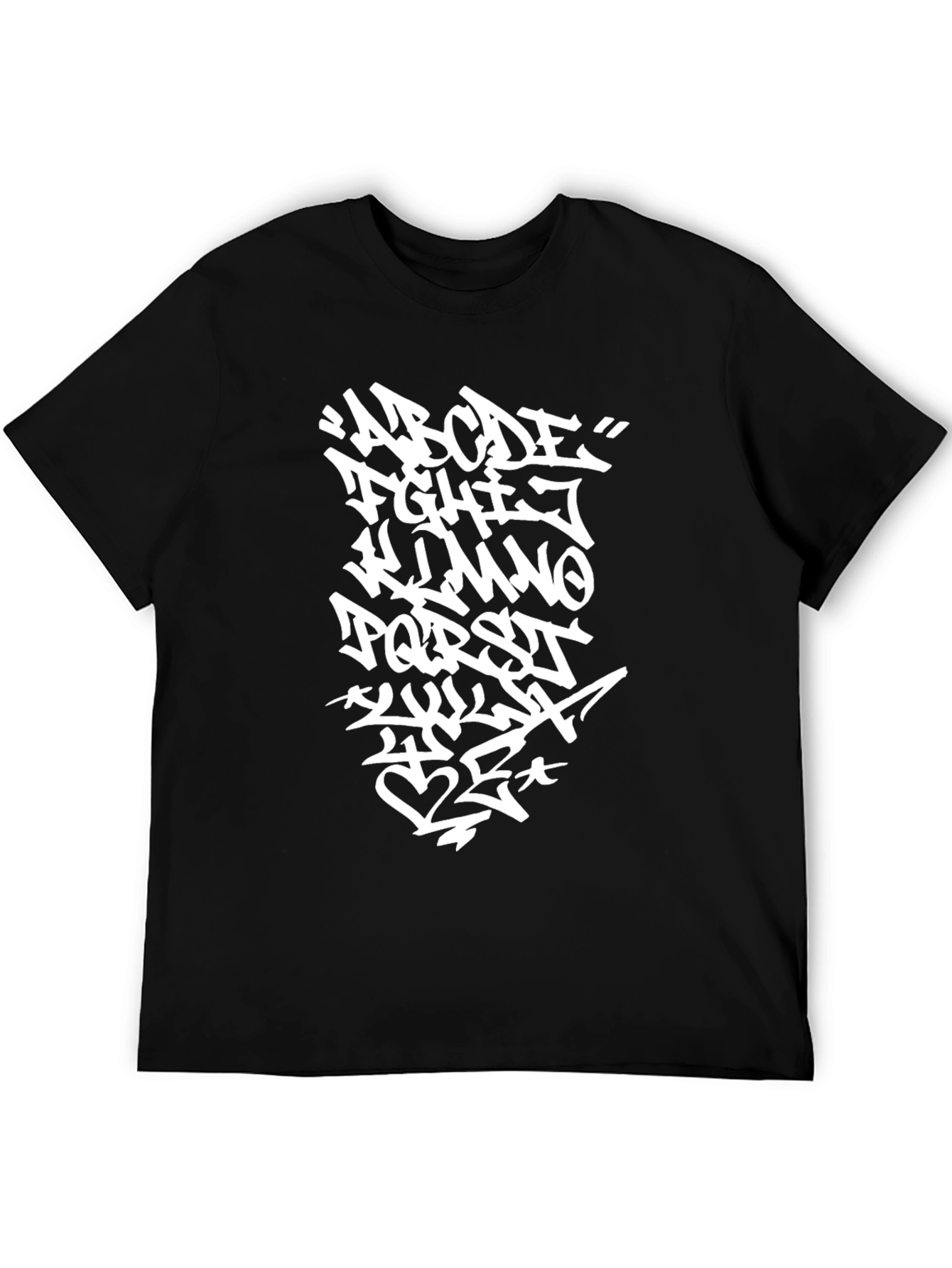 Black Graffiti Alphabet Black T-Shirt view 5