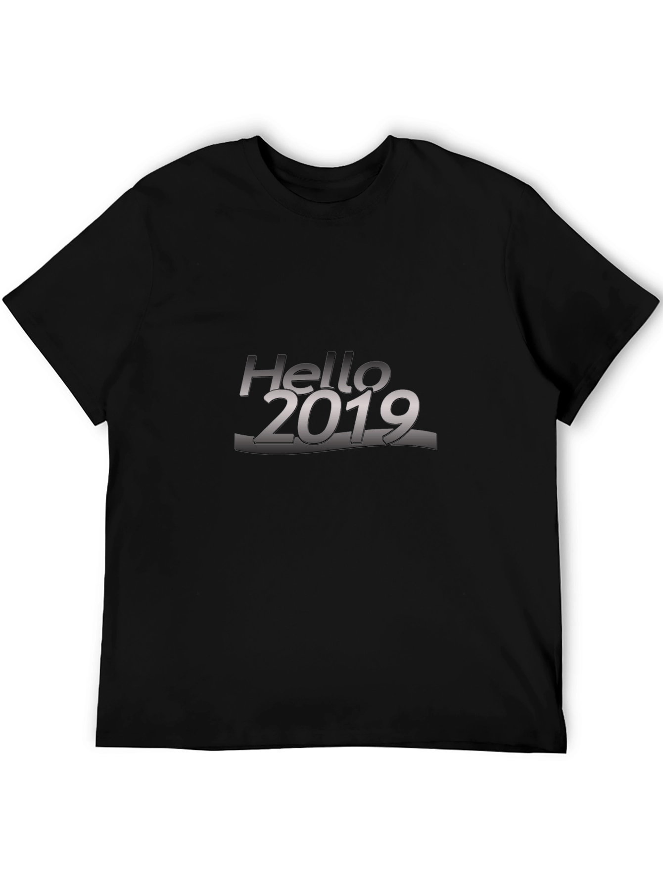 Black Hello 2019 Black T-Shirt view 5