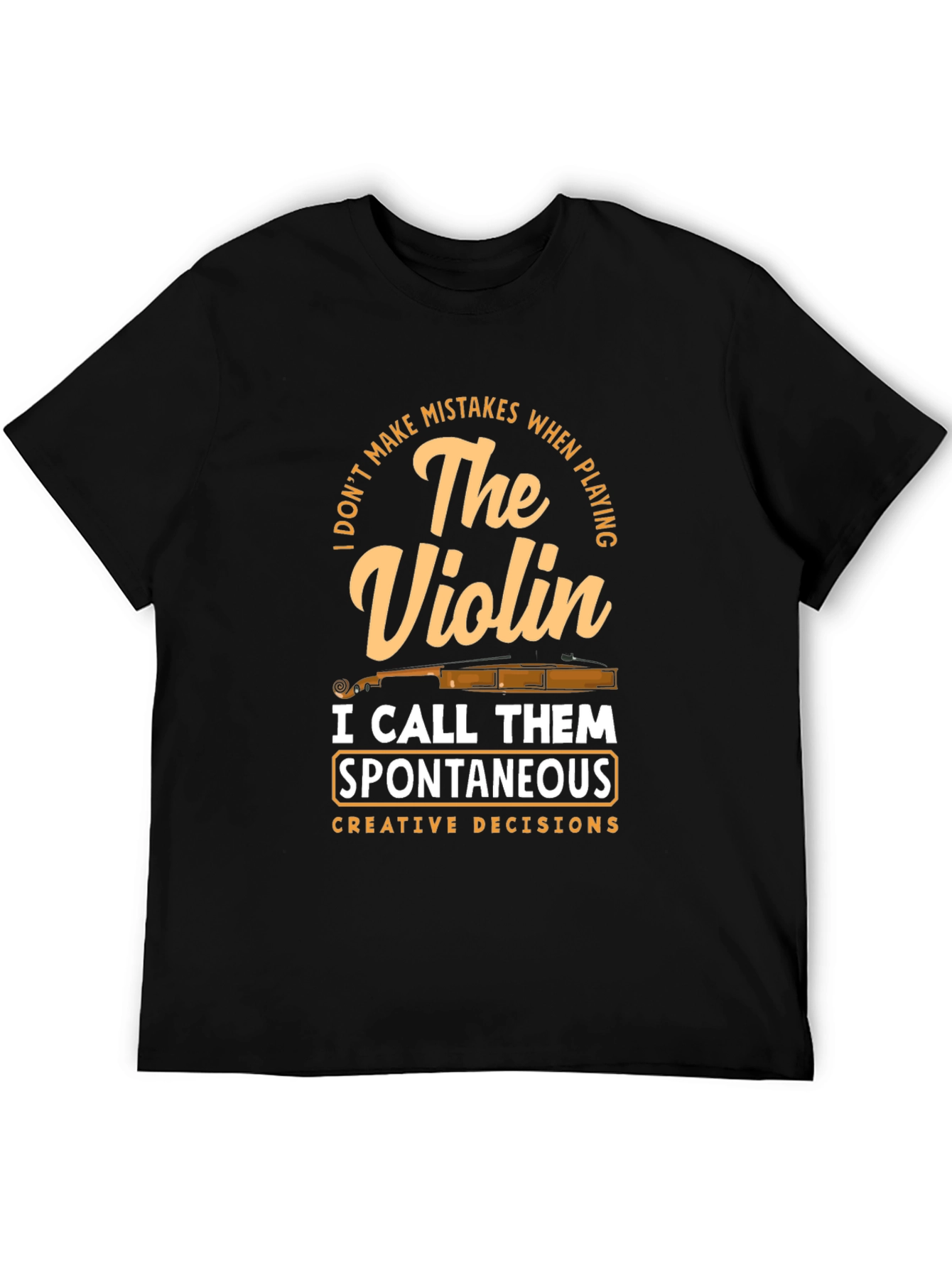 Black Violin Player T-Shirt - Spontaneous Creative Decisions view 5