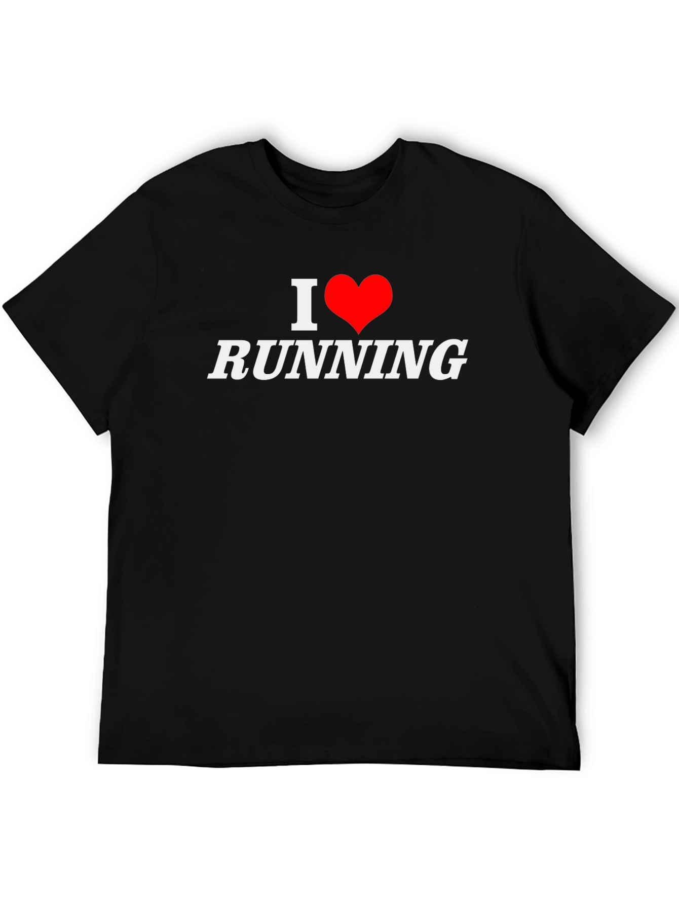 Black I Heart Running Black Cotton Tee view 5