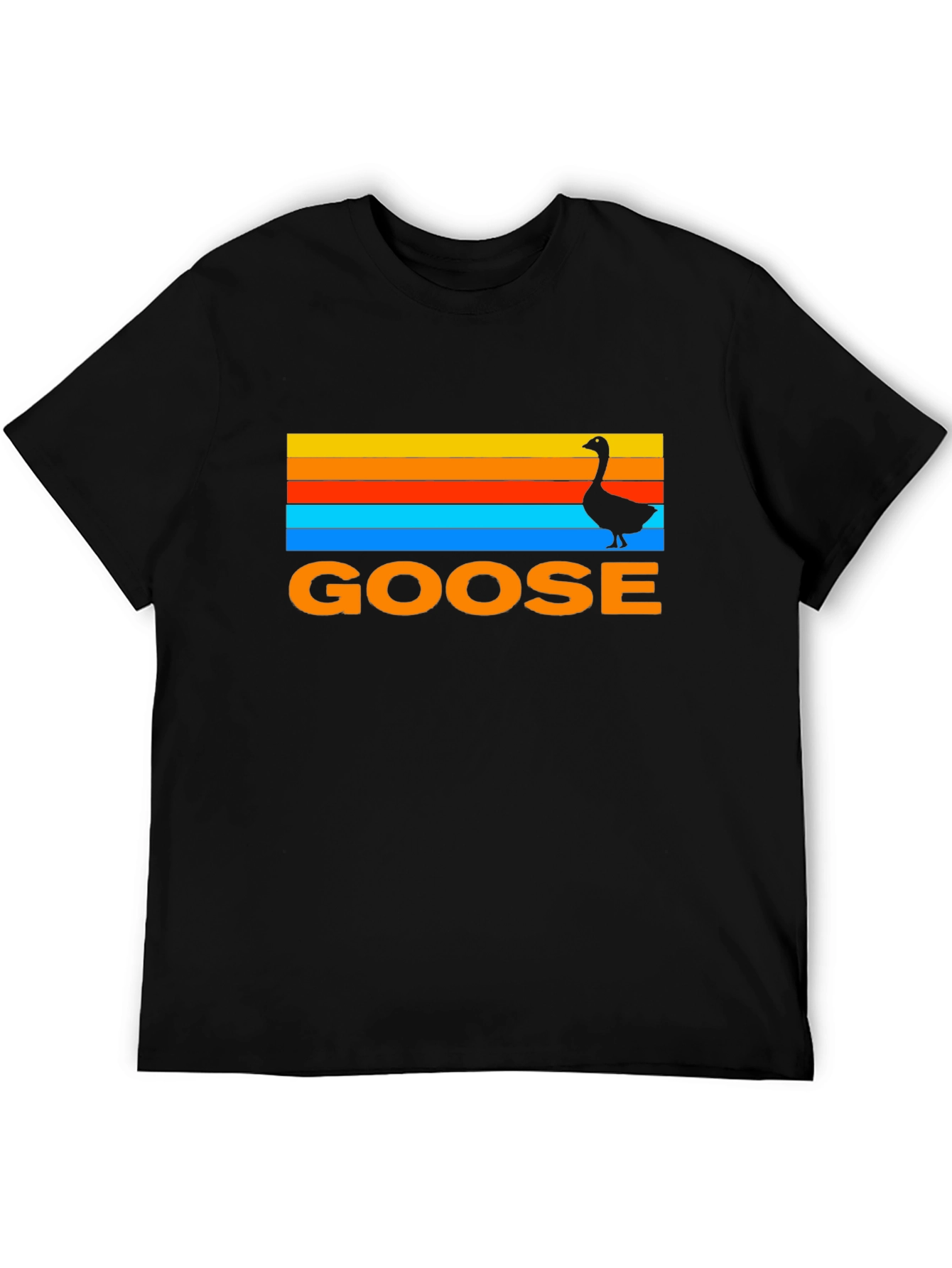 Black Retro Goose T-Shirt - Sunset Graphic Tee view 5