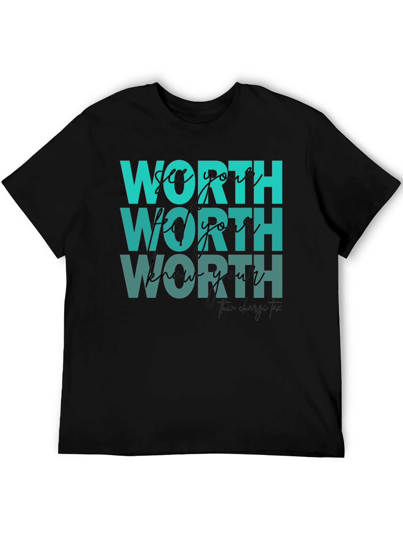 Black Know Your Worth Graphic Tee view 5