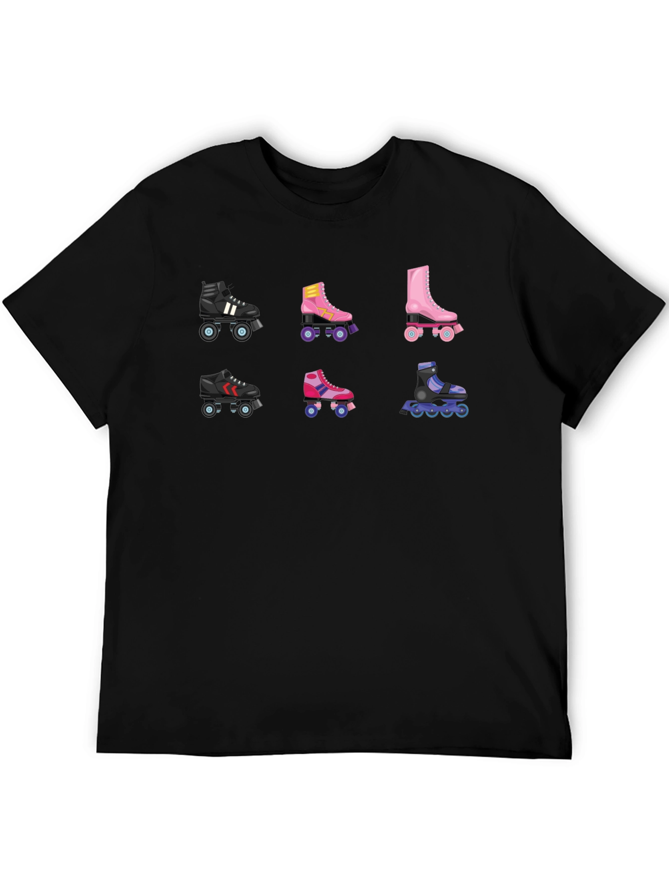 Black Retro Roller Skate Graphic Tee view 5