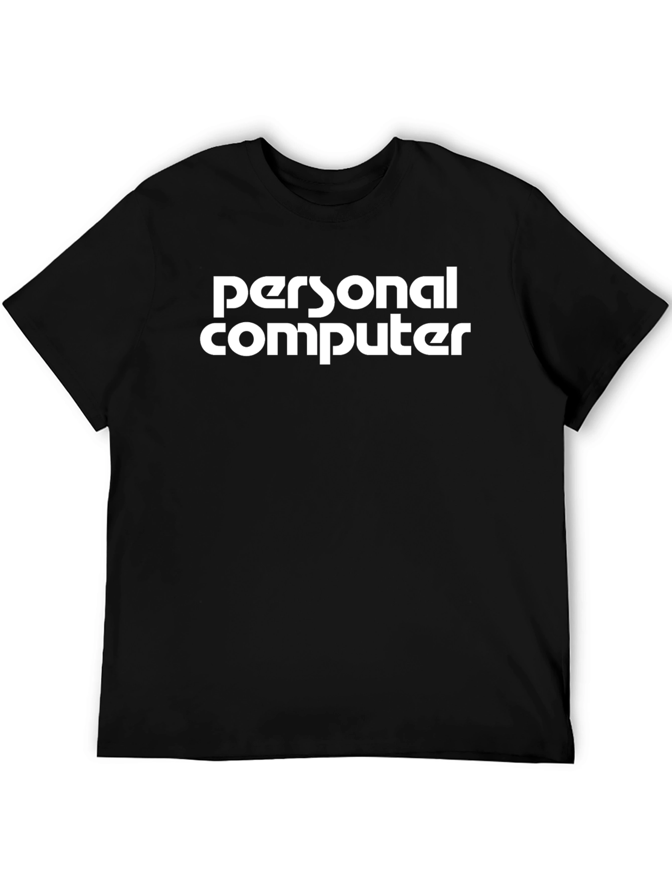 Black Personal Computer Graphic Tee - Black Cotton Blend T-Shirt view 5