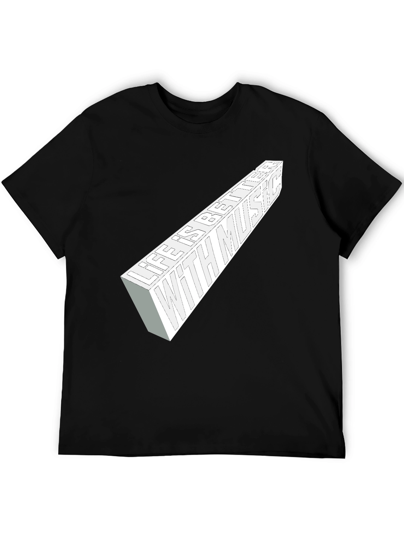 Black Life is Better with Music Black Graphic Tee view 5