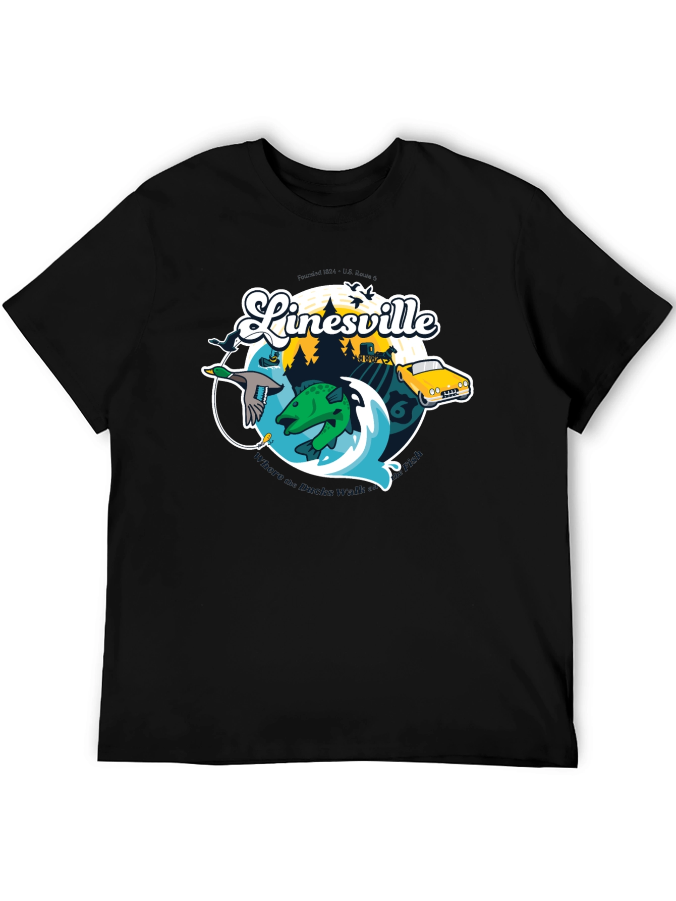 Black Linesville Graphic T-Shirt view 5