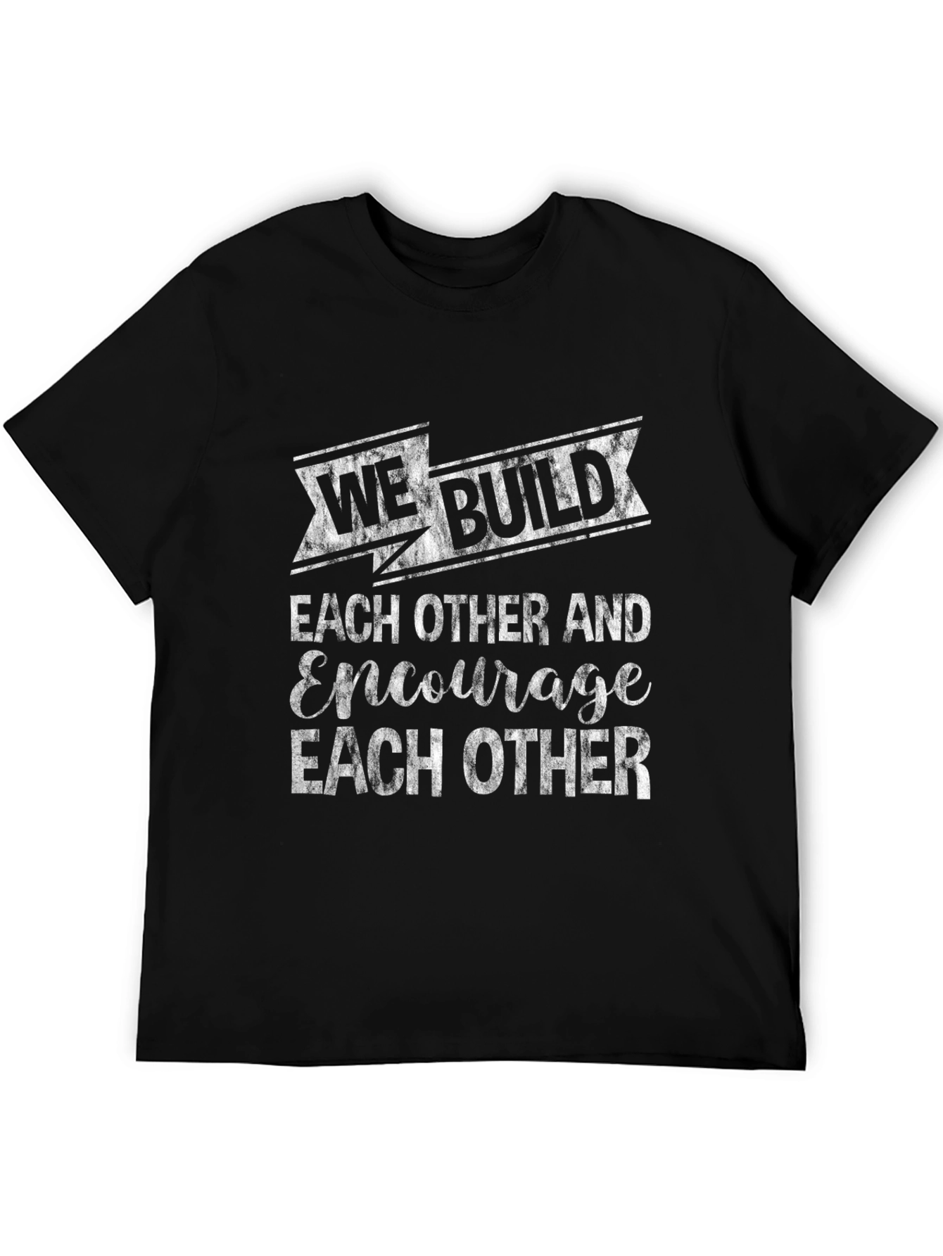 Black We Build Each Other T-Shirt - Encouragement Tee view 5