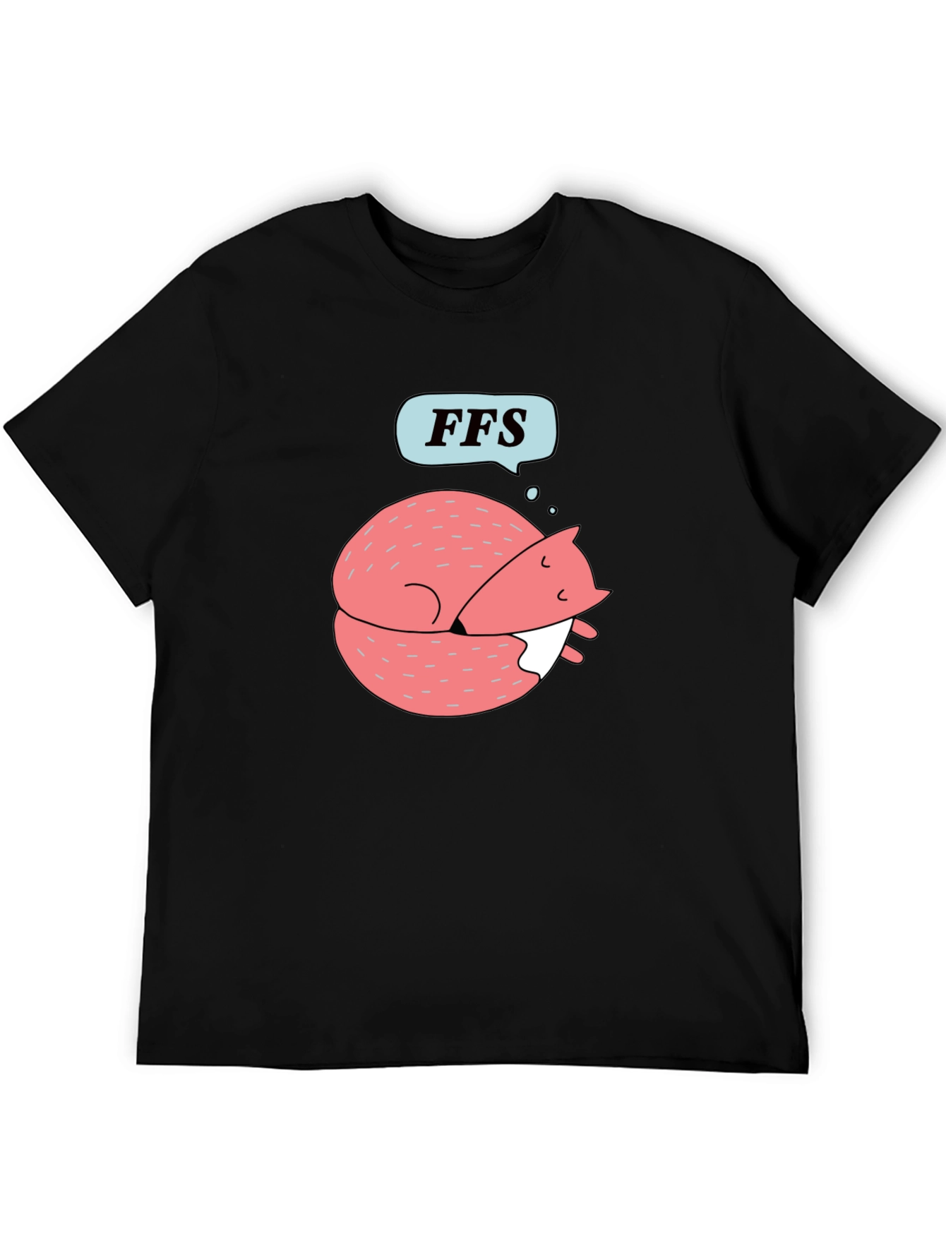 Black FFS Sleeping Fox Graphic T-Shirt - Black view 5