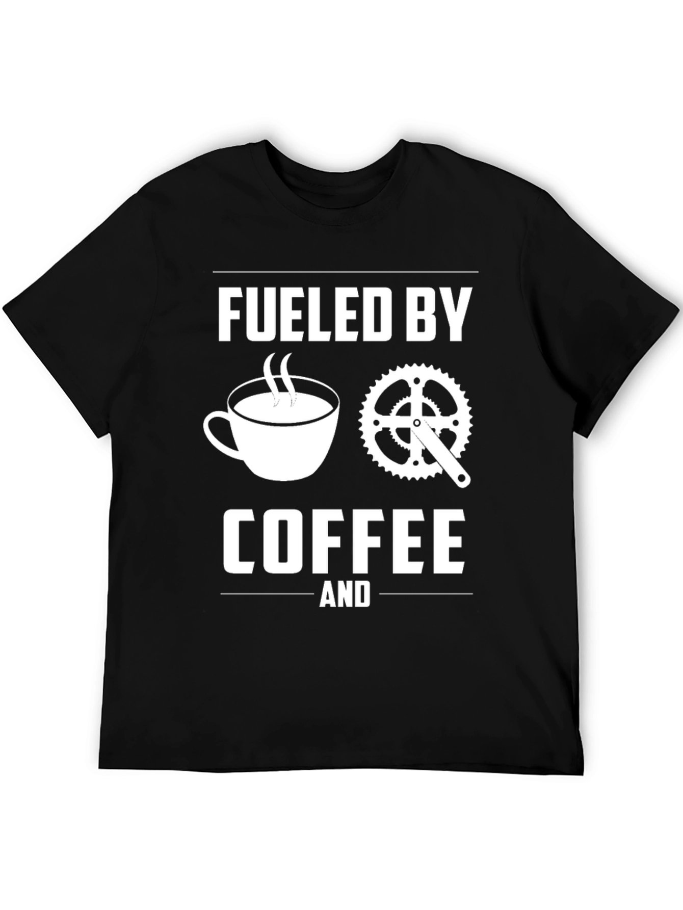 Black Fueled By Coffee & Cycling T-Shirt view 5
