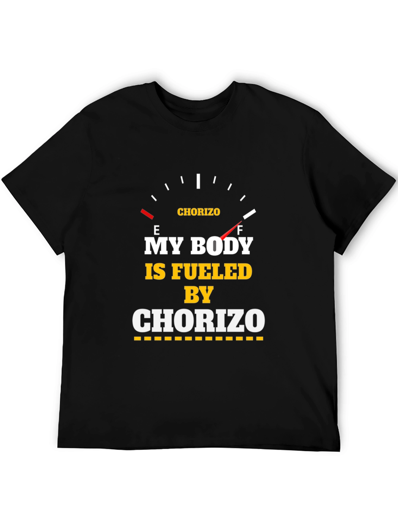 Black Fueled by Chorizo T-Shirt - Funny Foodie Tee view 5