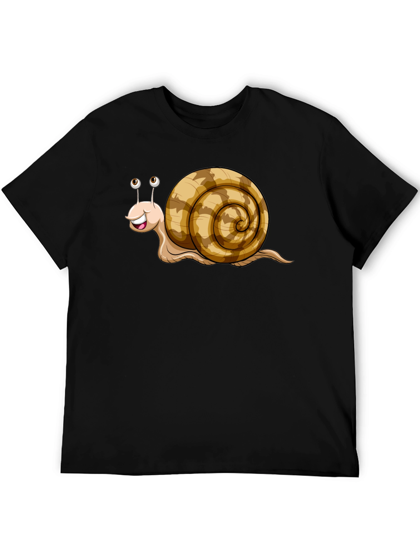 Black Cute Snail Cartoon Graphic Tee Shirt view 5