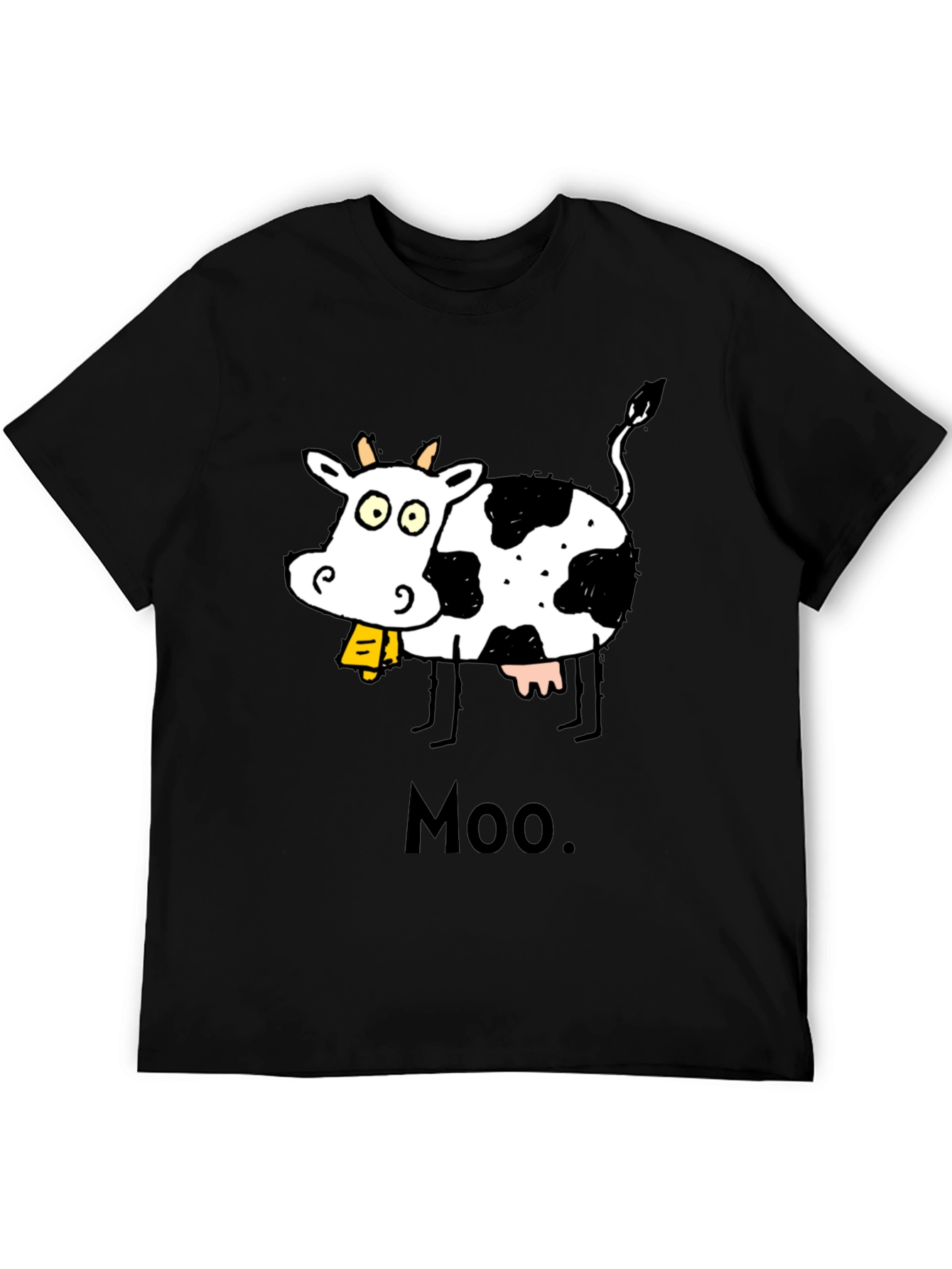 Black Moo Cow Graphic T-Shirt - Black view 5