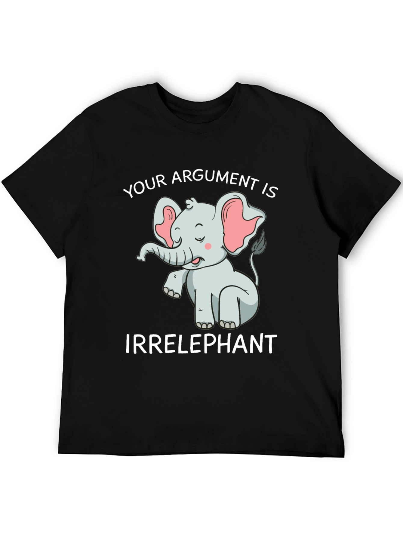 Black Irrelephant T-Shirt: Funny Elephant Argument Tee view 5