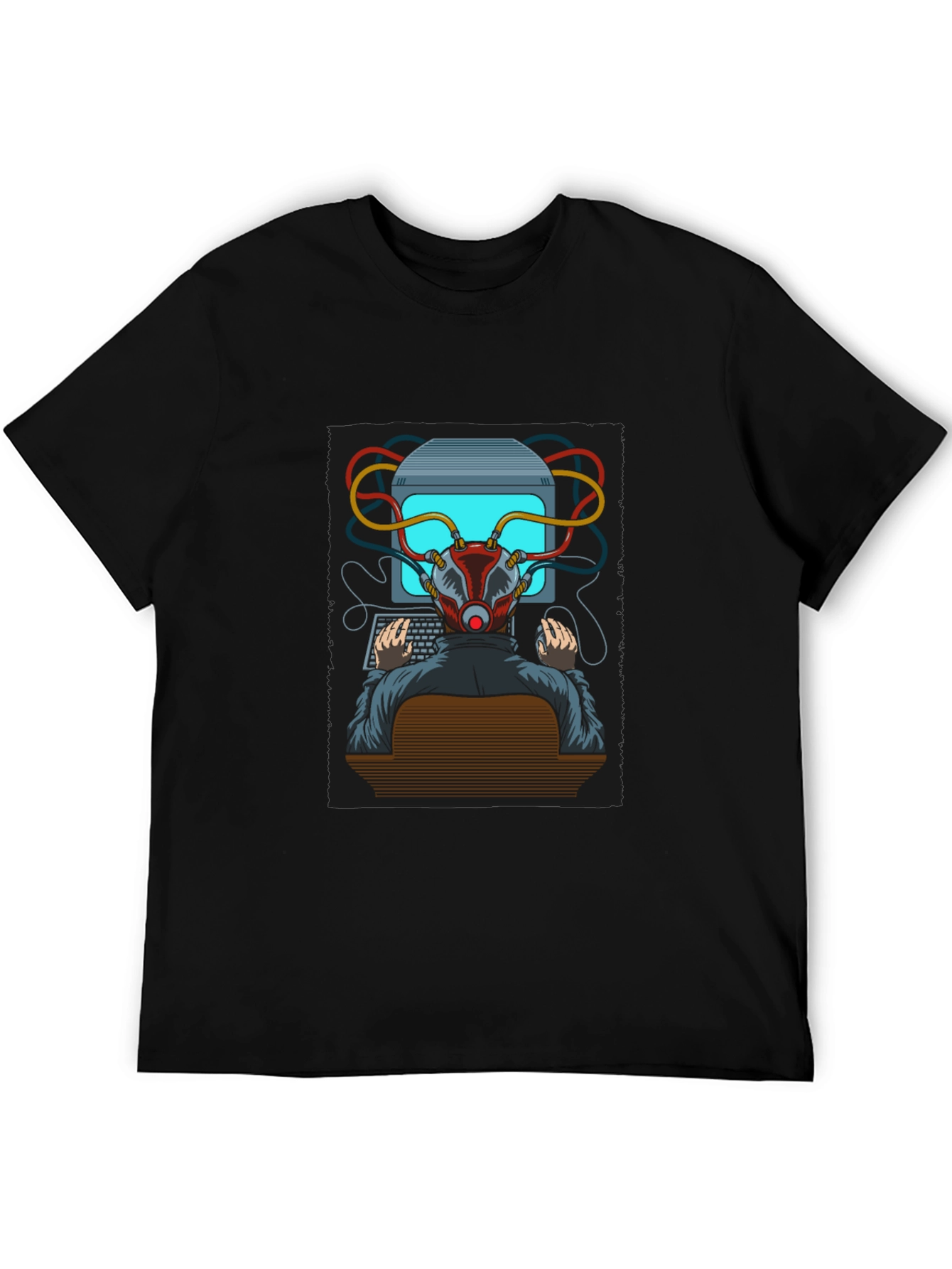 Black Hacker Graphic T-Shirt - Cyberpunk Style Tee view 5