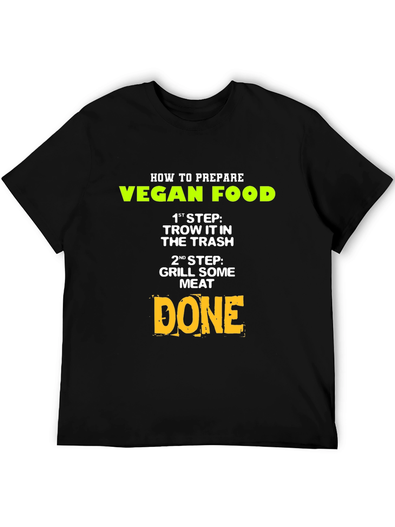 Black Funny Vegan T-Shirt: How to Prepare Vegan Food view 5