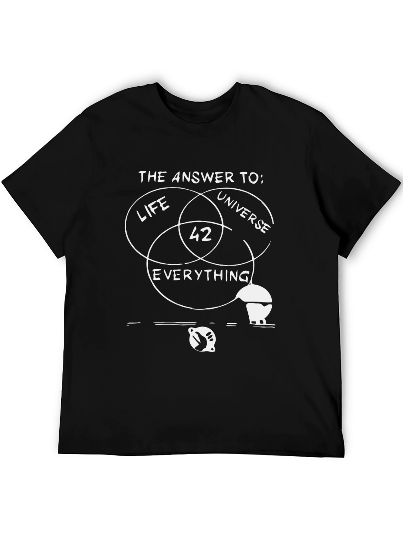 Answer to Life Universe Everything 42 Black T-Shirt - 5