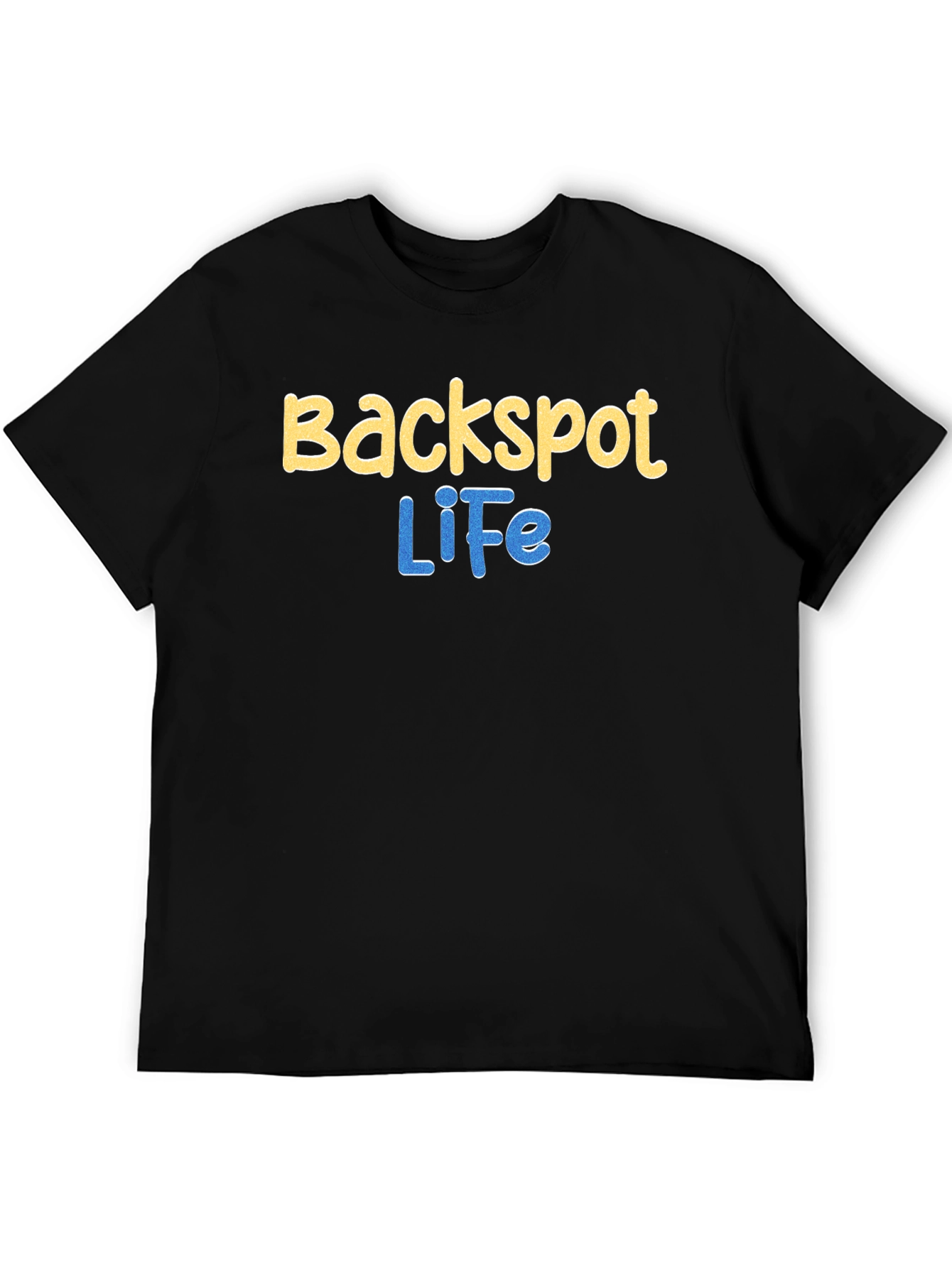 Black Backspot Life Graphic T-Shirt - Cool Casual Wear view 5